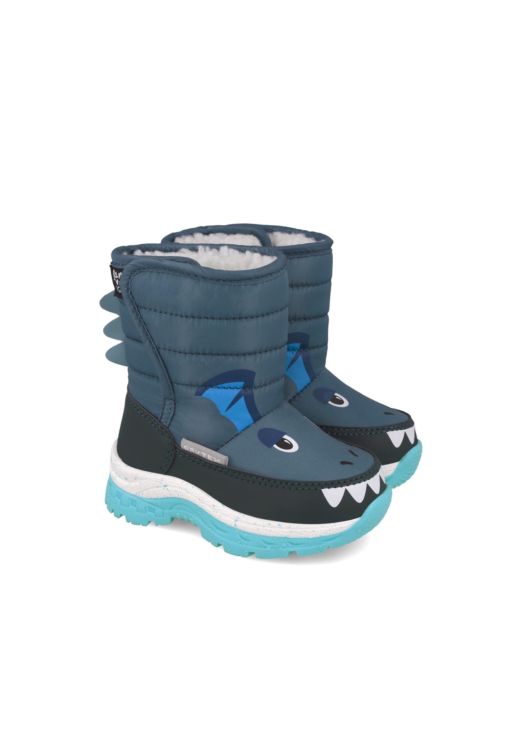 Imagen 2 de Bota après-ski de niño con forro de pelo y cierre ajustable - Garvalín - Azul Azul