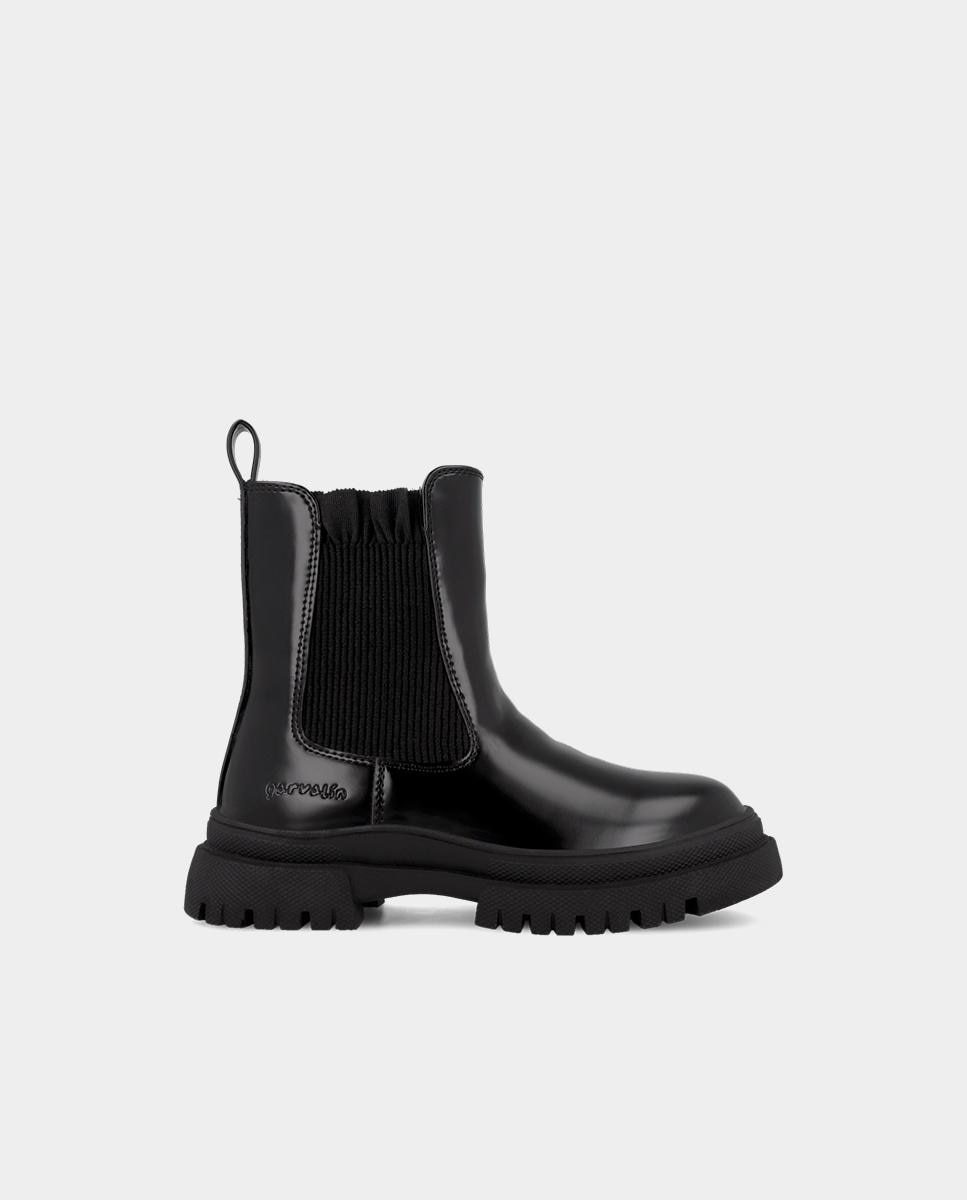 Botas chelsea de niña con cierre de cremallera y forro de microfibra - Garvalín - Negro Negro-1