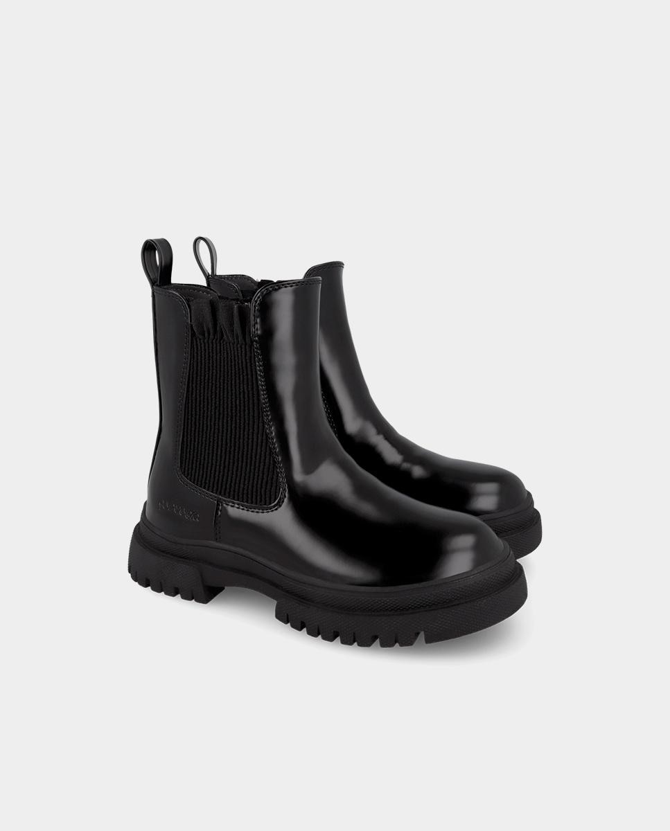 Botas chelsea de niña con cierre de cremallera y forro de microfibra - Garvalín - Negro Negro-2