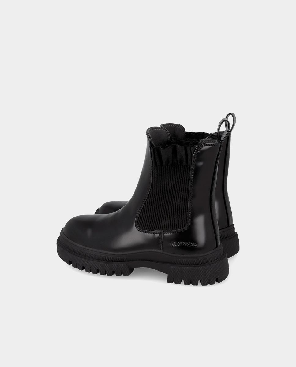 Botas chelsea de niña con cierre de cremallera y forro de microfibra - Garvalín - Negro Negro-3