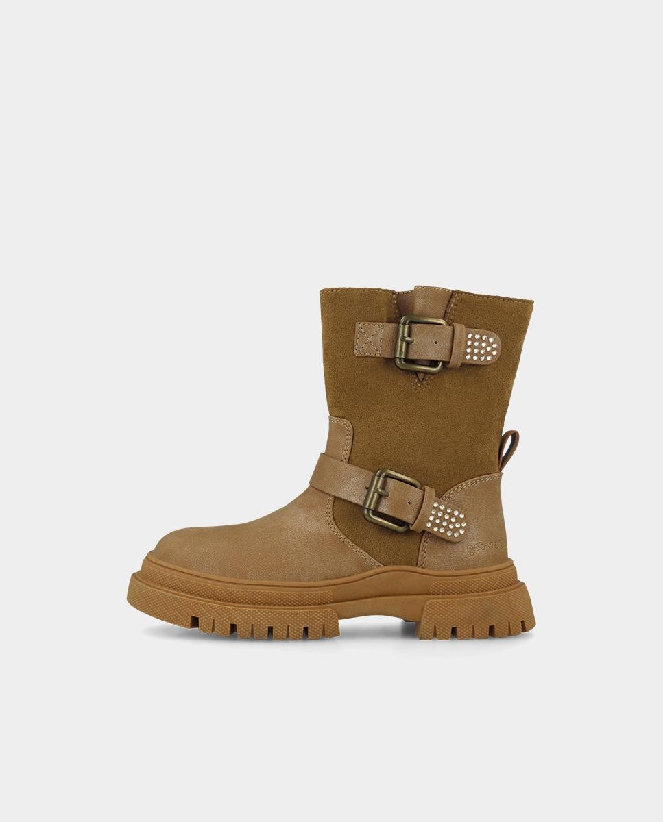 Botas chelsea de niña con cierre de cremallera y forro de microfibra - Garvalín - Marrón claro Marrón claro-5