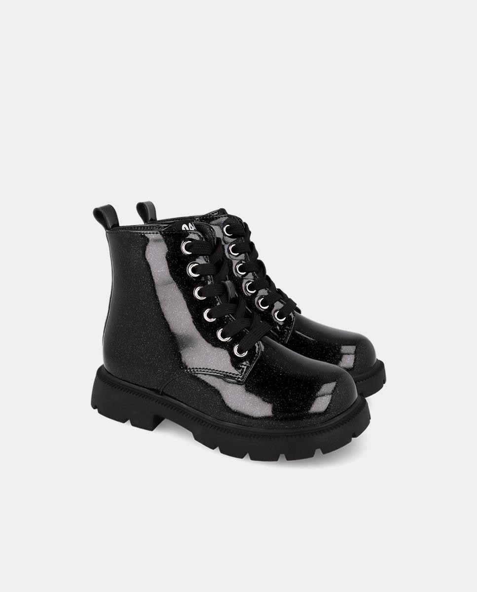 Botas de niña con cierre de cremallera y forro microfibra - Garvalín - Negro brillante Negro brillante-2