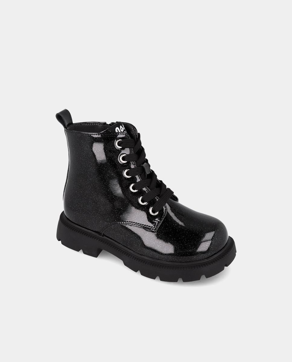 Botas de niña con cierre de cremallera y forro microfibra - Garvalín - Negro brillante Negro brillante-4