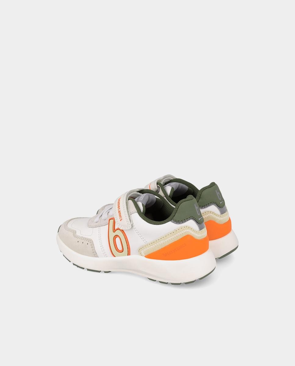 Deportivas de niño con puntera redonda y cierre de velcro con elásticos - Biomecanics - Crema Crema-3