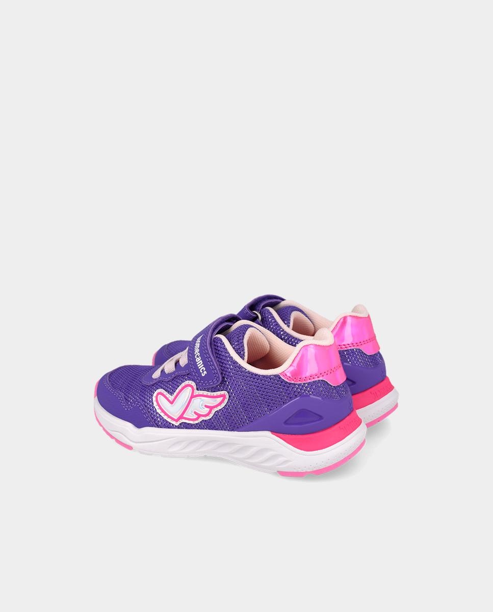 Deportivas de niña con puntera protegida de goma y cierre de velcro y elásticos. - Biomecanics - Morado Morado-3
