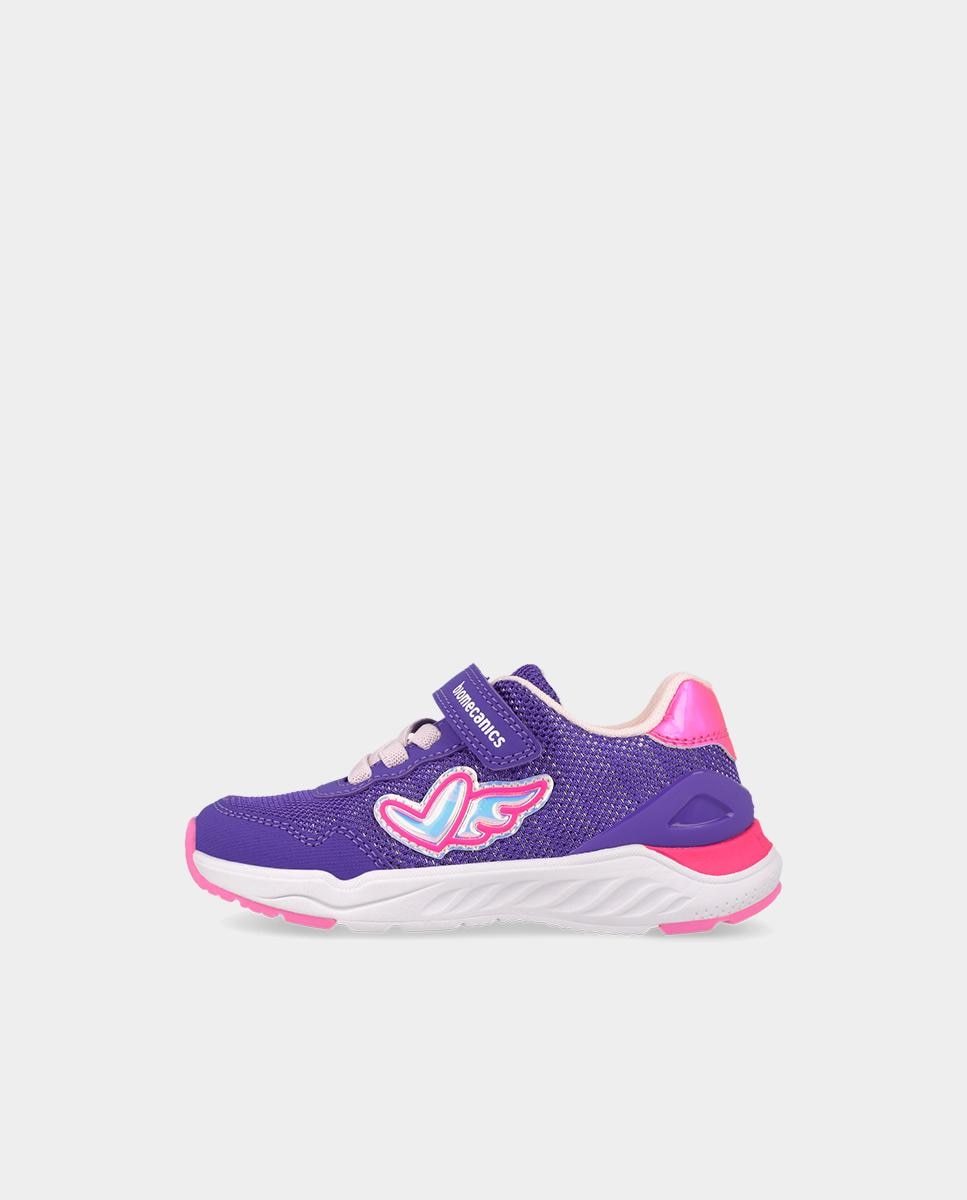 Deportivas de niña con puntera protegida de goma y cierre de velcro y elásticos. - Biomecanics - Morado Morado-5