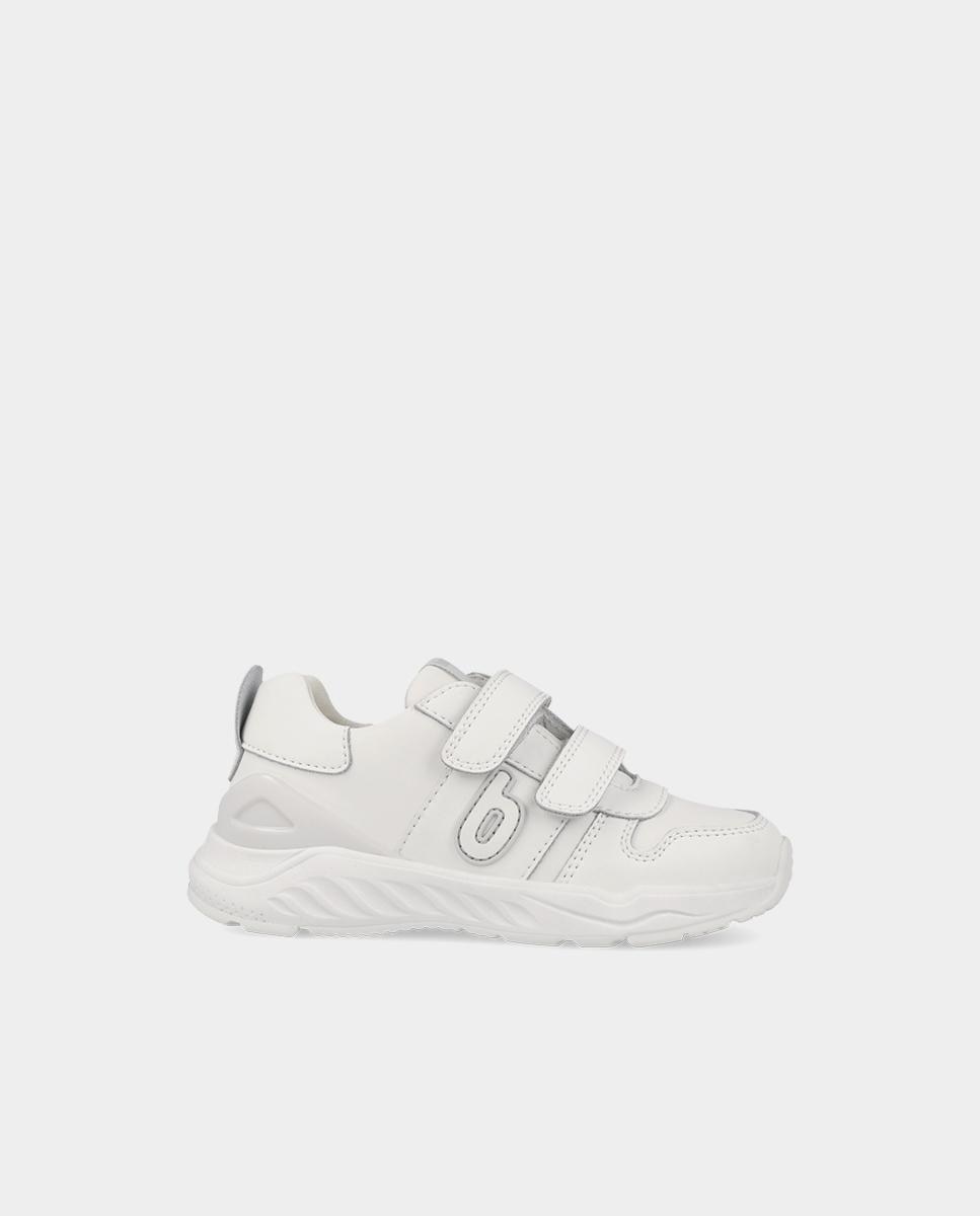 Zapatilla deportiva de niña en piel con puntera de goma - Biomecanics - Blanco Blanco-1