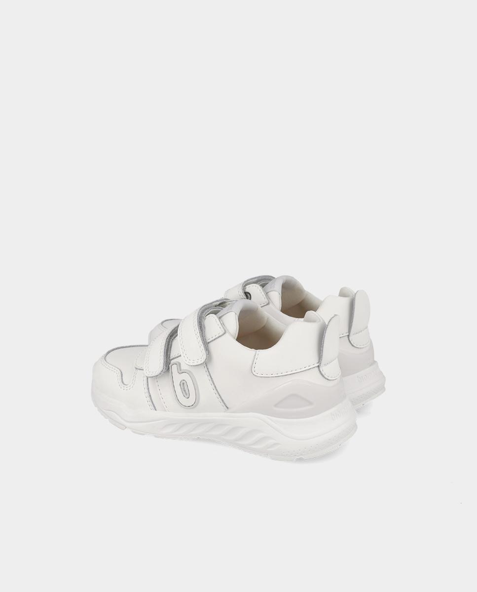 Zapatilla deportiva de niña en piel con puntera de goma - Biomecanics - Blanco Blanco-3