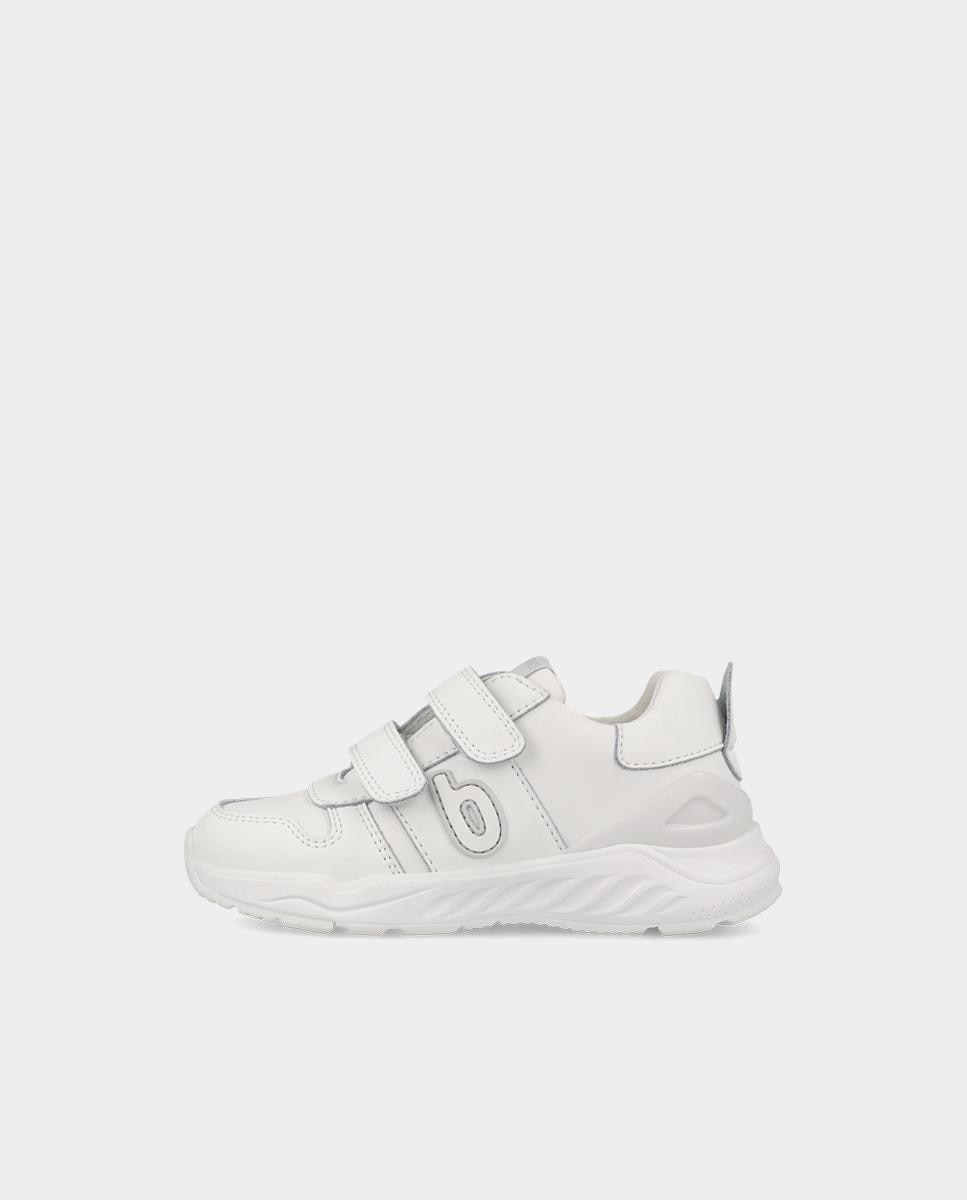 Zapatilla deportiva de niña en piel con puntera de goma - Biomecanics - Blanco Blanco-5
