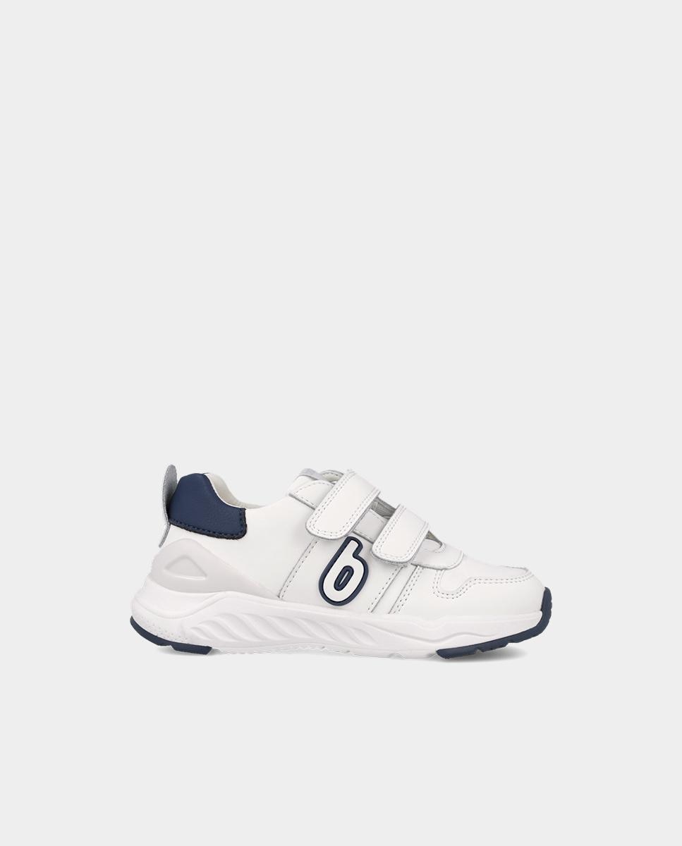 Zapatillas deportivas de niño en piel con cierre ajustable y puntera protegida - Biomecanics - Azul marino Azul marino-1