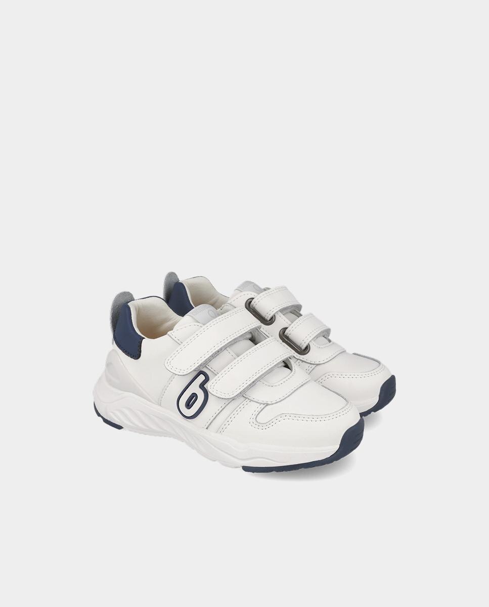 Zapatillas deportivas de niño en piel con cierre ajustable y puntera protegida - Biomecanics - Azul marino Azul marino-2