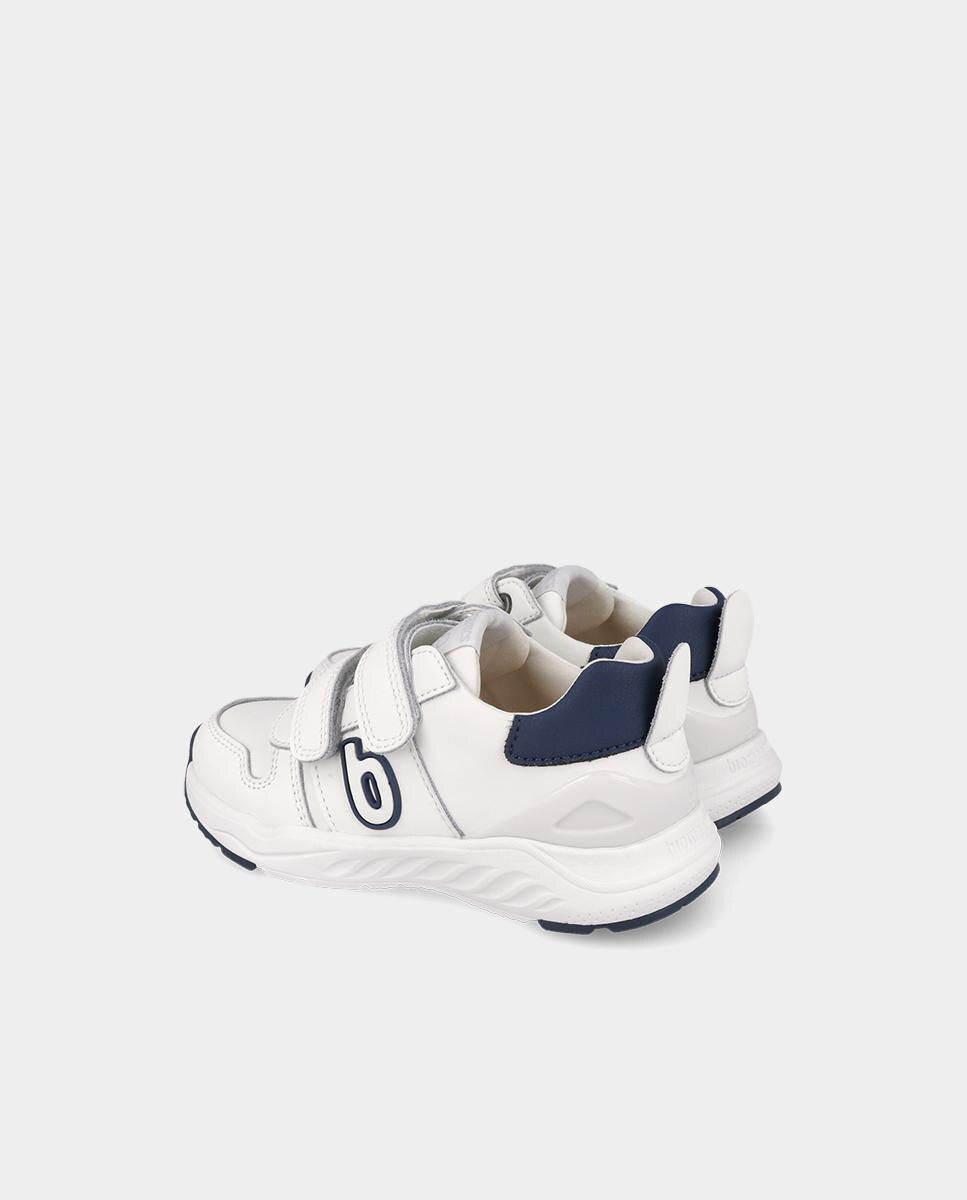 Zapatillas deportivas de niño en piel con cierre ajustable y puntera protegida - Biomecanics - Azul marino Azul marino-3