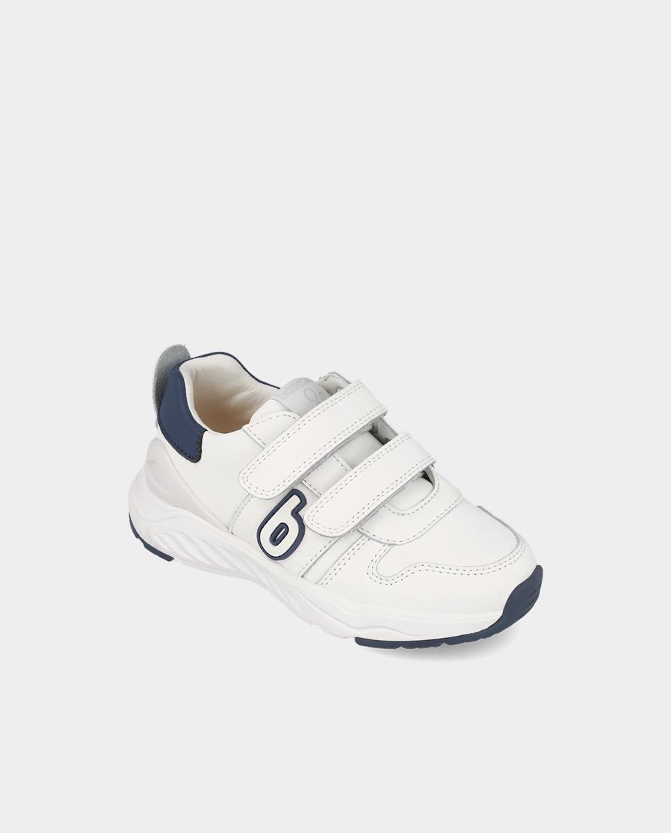 Zapatillas deportivas de niño en piel con cierre ajustable y puntera protegida - Biomecanics - Azul marino Azul marino-4