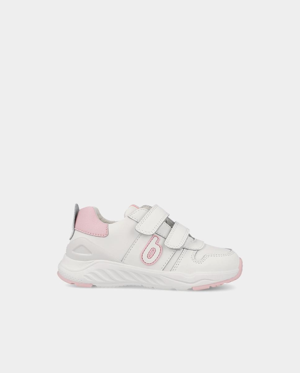 Imagen 0 de Zapatillas deportivas de niño en piel con cierre ajustable y puntera protegida Blanco