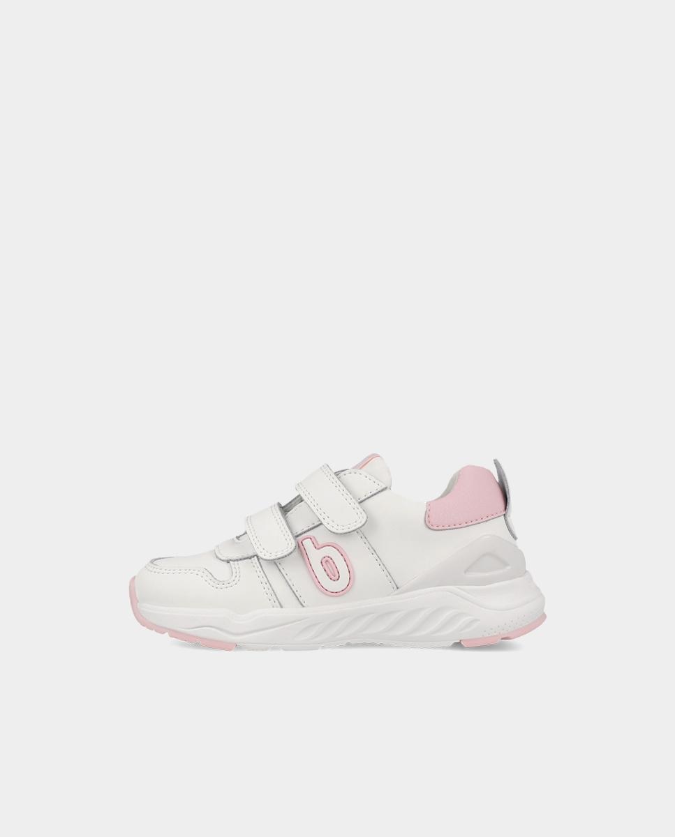 Zapatilla deportiva de niña en piel con puntera de goma - Biomecanics - Rosa Rosa-5