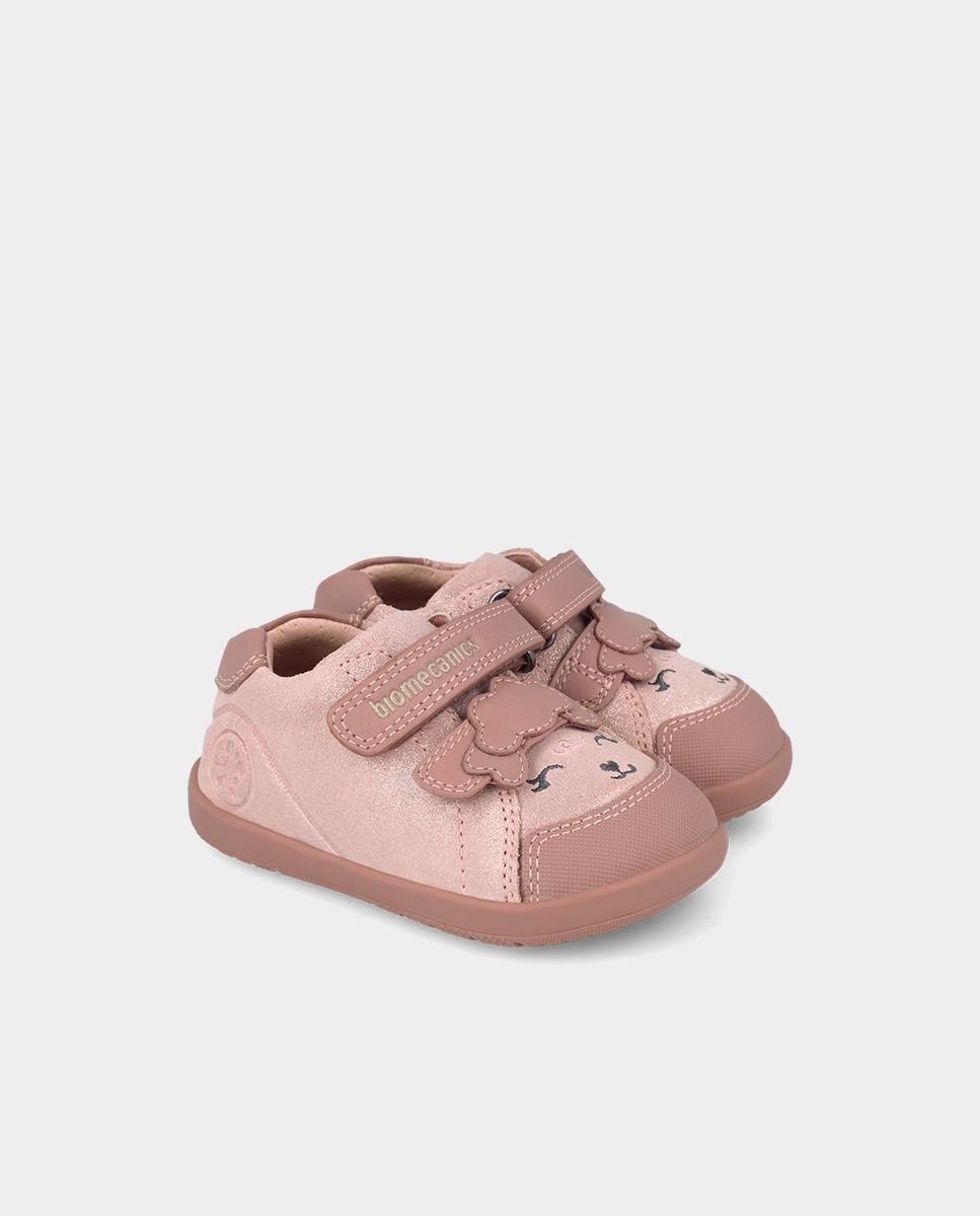 Zapatillas barefoot de bebé niña para primeros pasos y original diseño - Biomecanics - Rosa claro Rosa claro-2