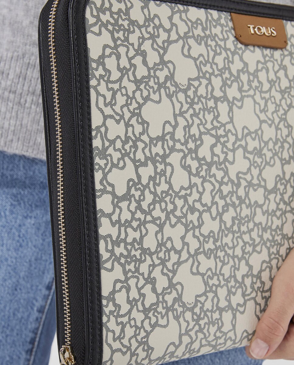 Portadocumentos de mujer Tous Kaos Mini en beige estampado con