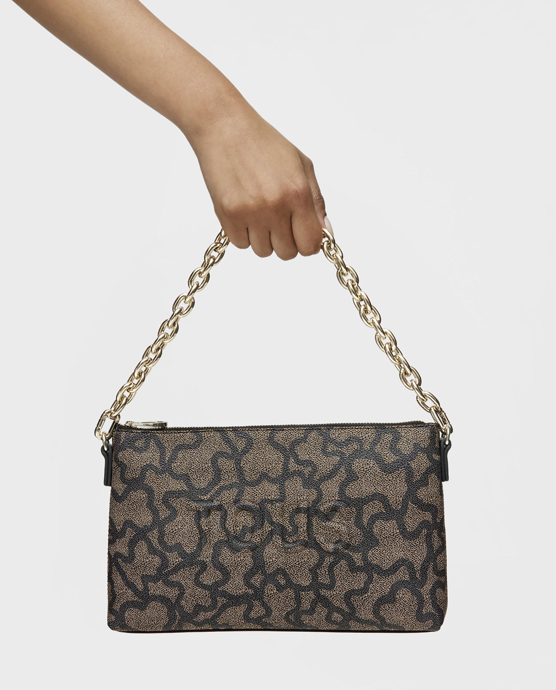 Cartera de mano mediana beige Kaos Icon con estampado de logos - Tous - Negro Negro-4