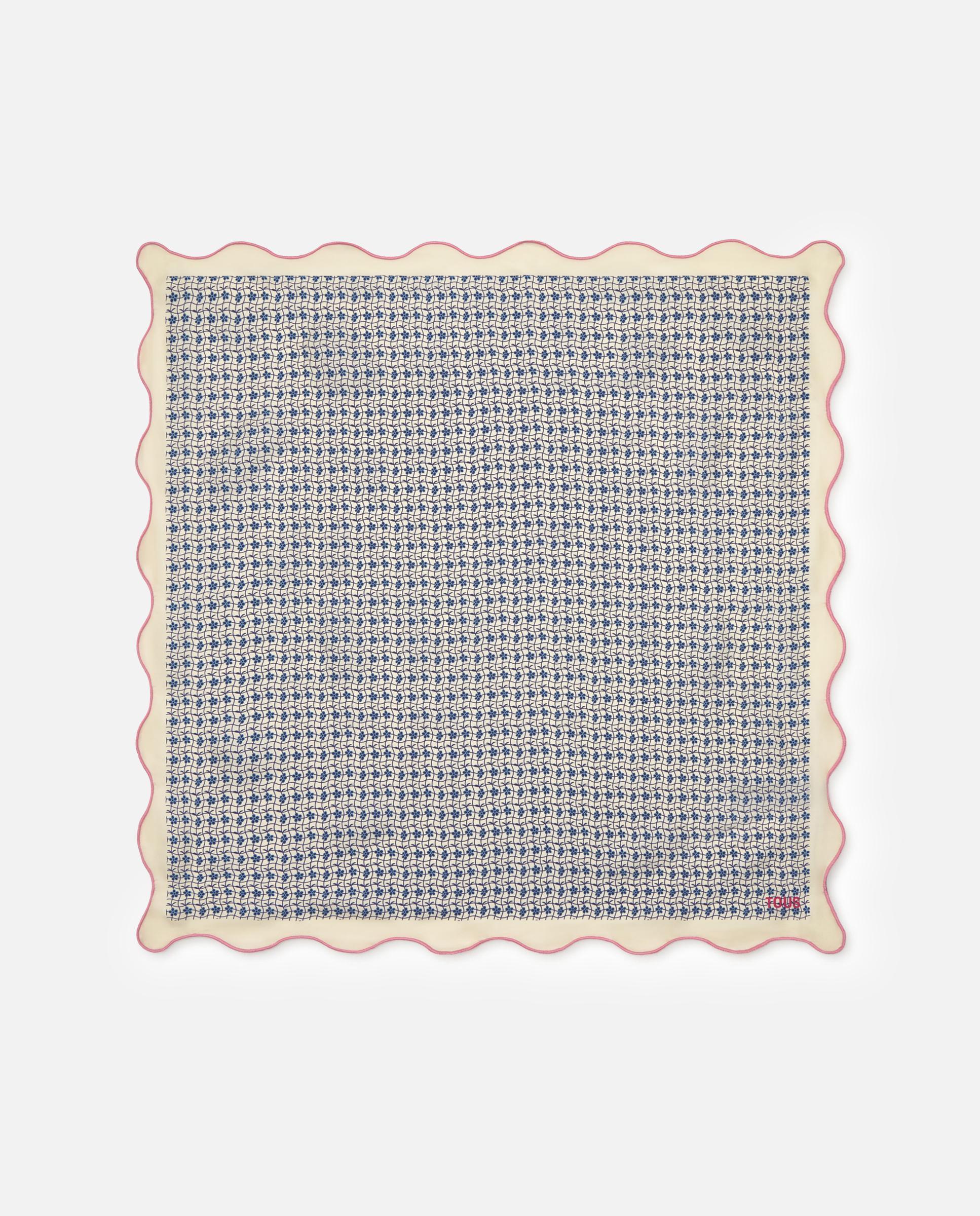 Pañuelo de mujer mini daisy cuadrado con flores - Tous - Beige Beige-1
