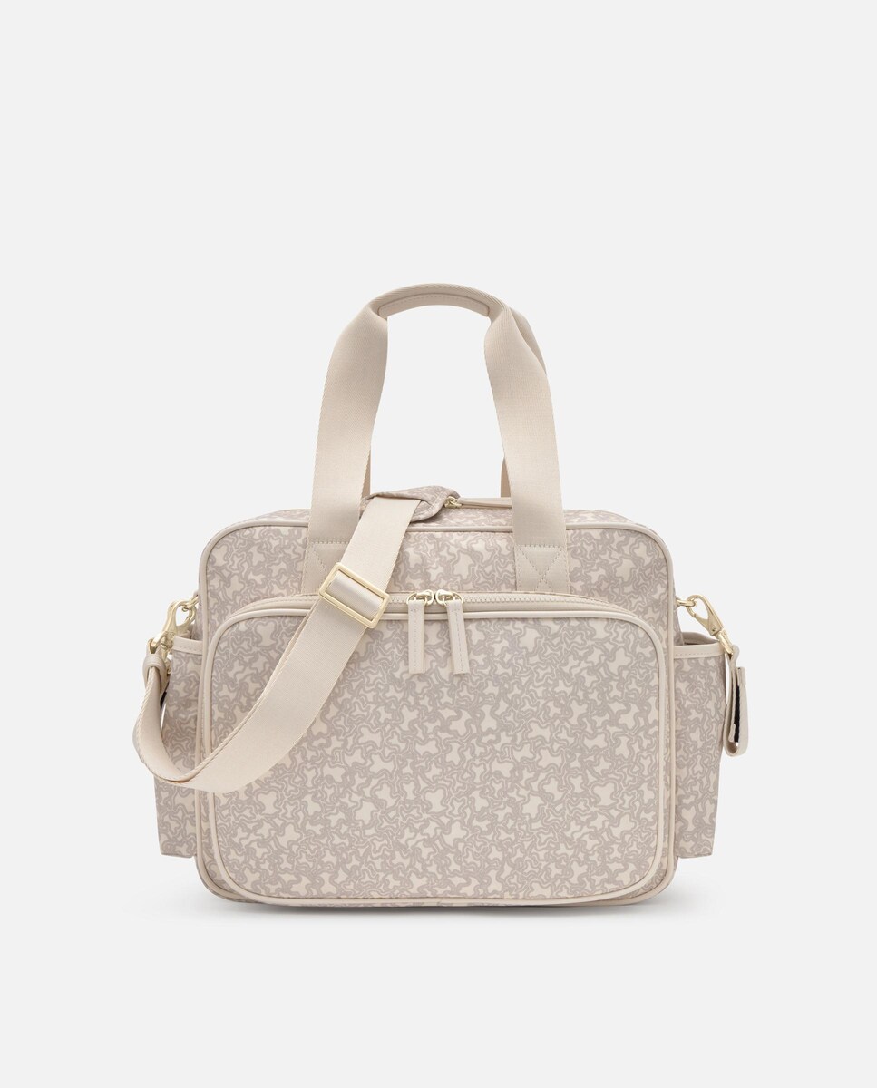 Pañalera Kaos Mini Lines Soft multiposición estampada Variante única Beige