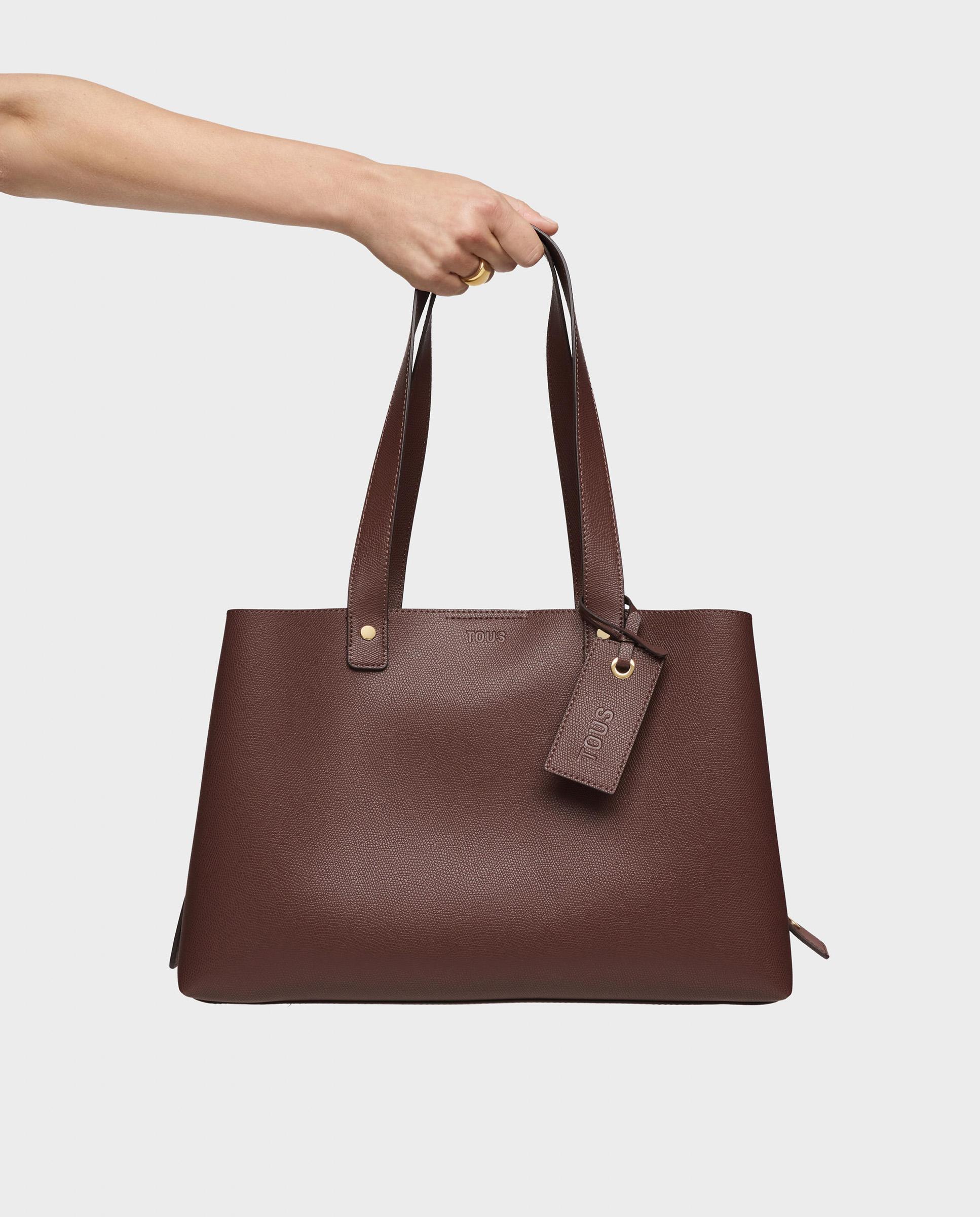 Bolso de hombro de mujer the citybow mediano - Tous - Beige Marrón oscuro-4