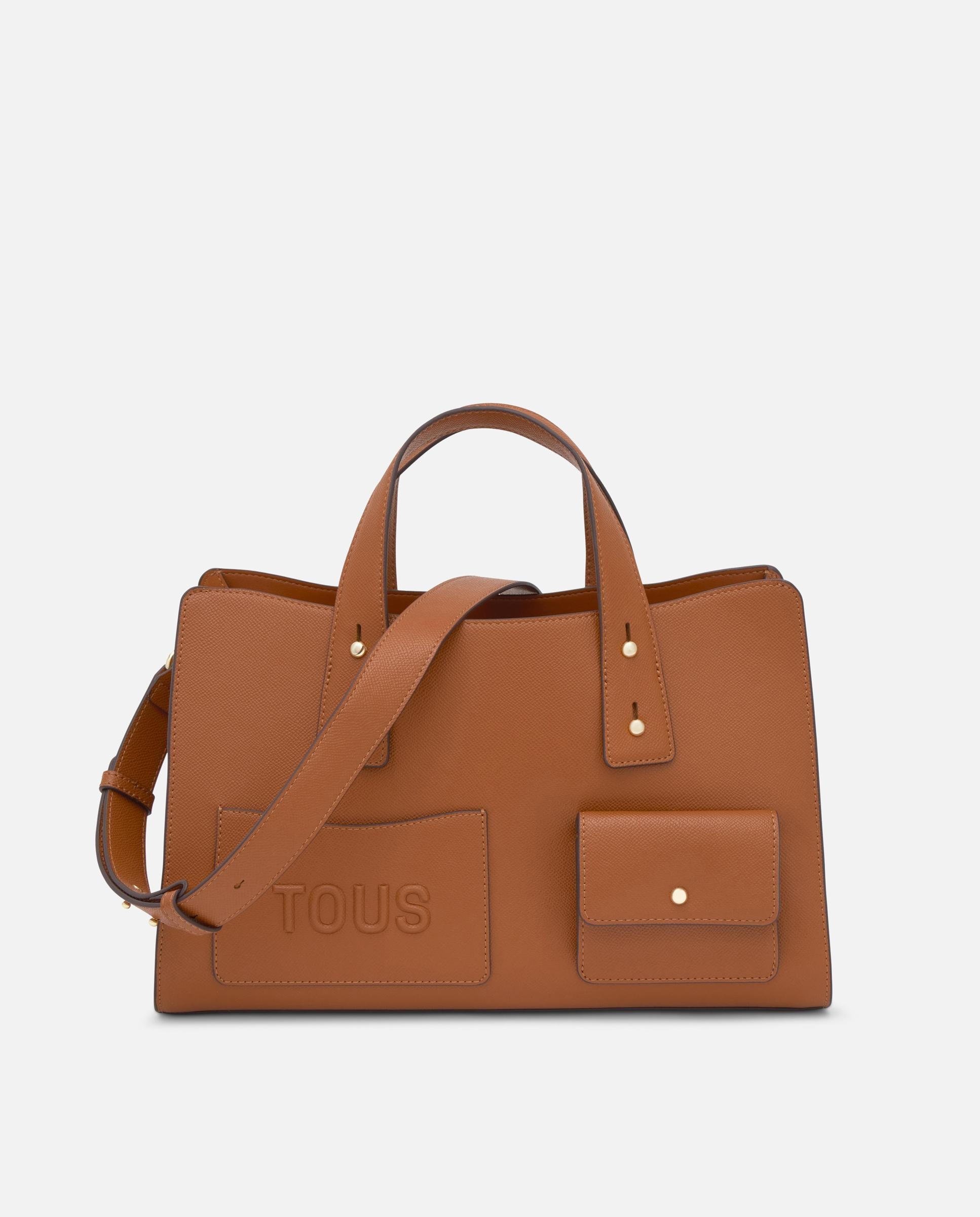 Bolso de hombro de mujer bowling mediano tous back to basics - Camel Camel-1