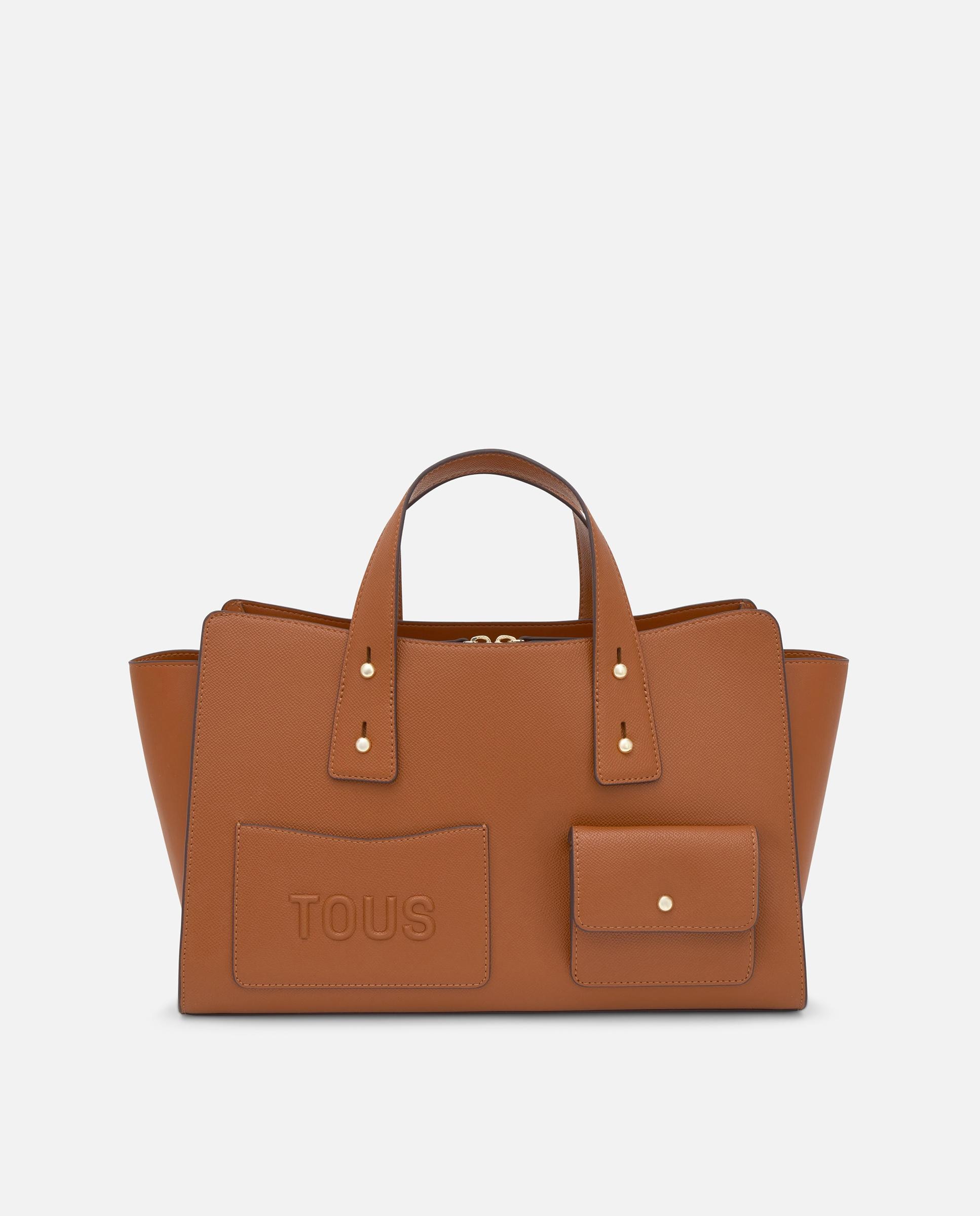 Bolso de hombro de mujer bowling mediano tous back to basics - Camel Camel-7