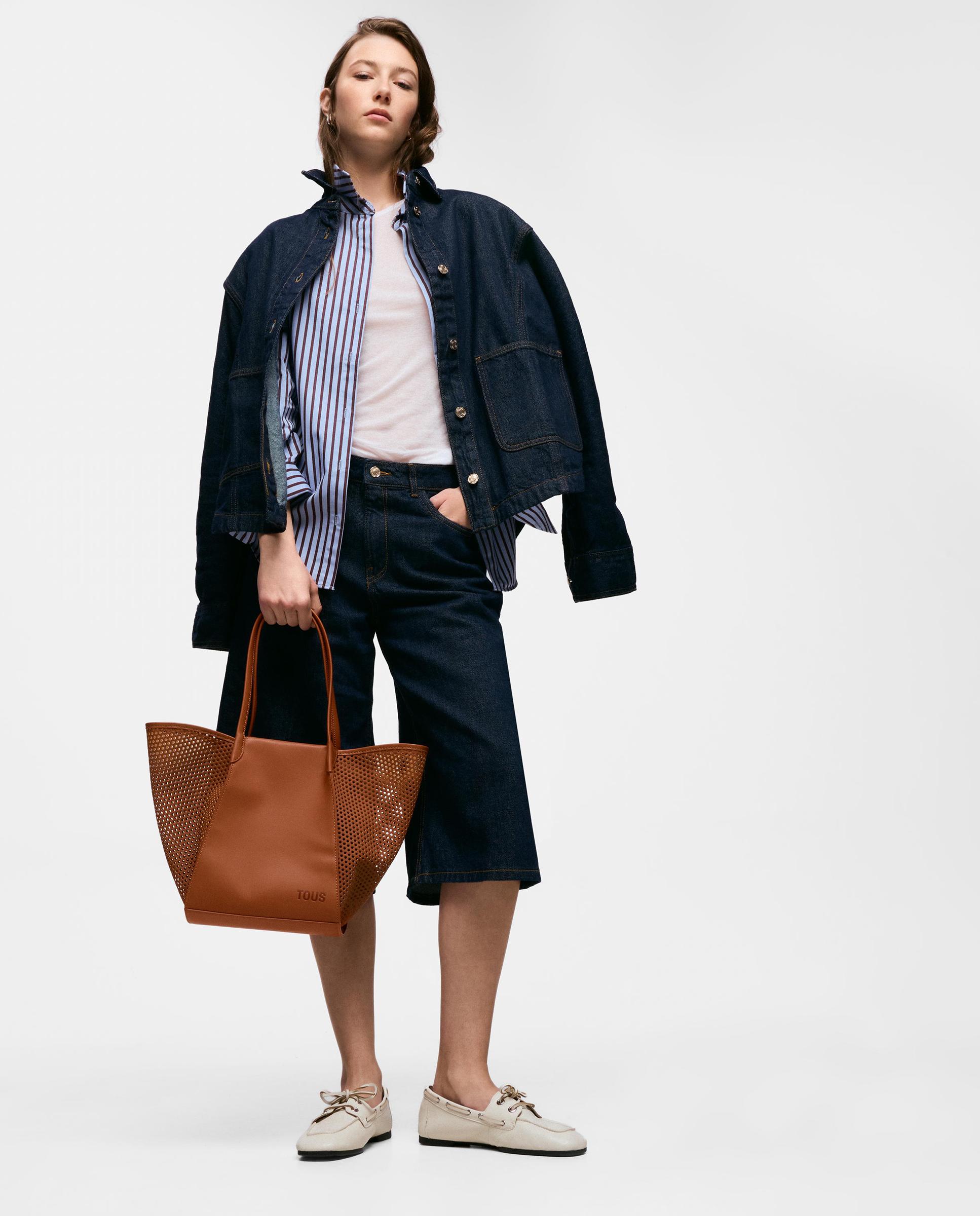 Capazo de mujer tous tulip cutout mediano - Camel Camel-3