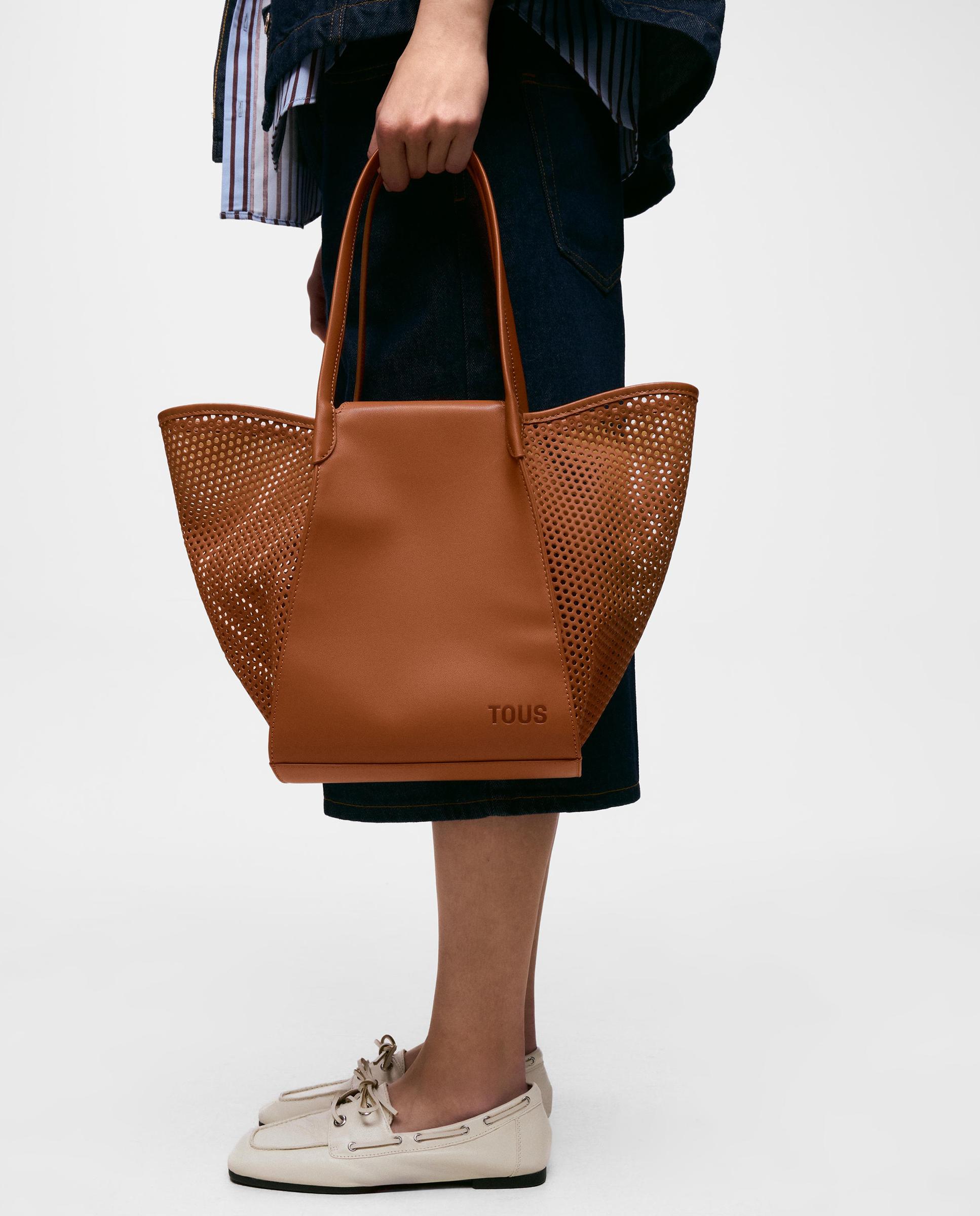 Capazo de mujer tous tulip cutout mediano - Camel Camel-5