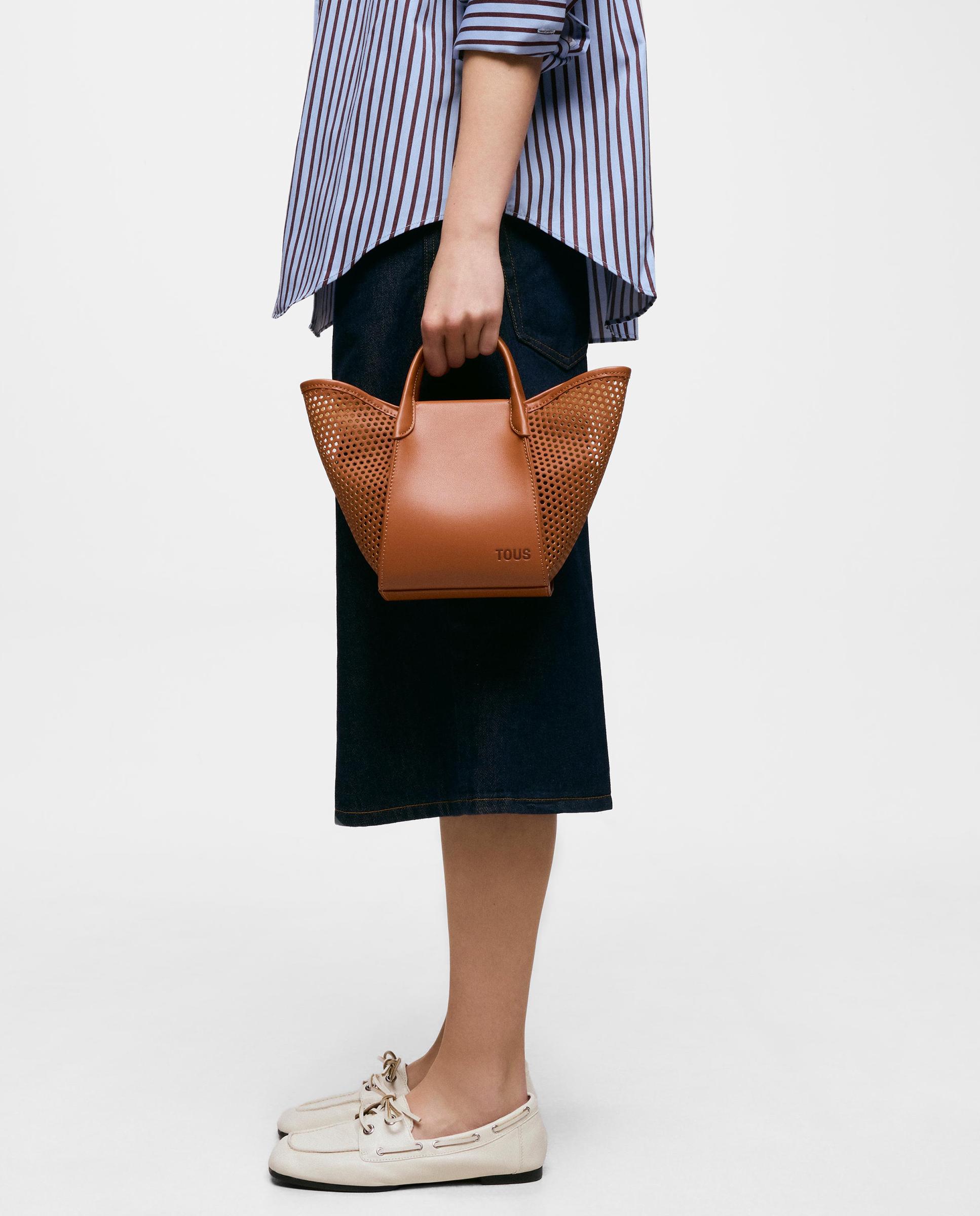 Bolso pequeño de mujer capazo tous tulip cutout - Camel Camel-5