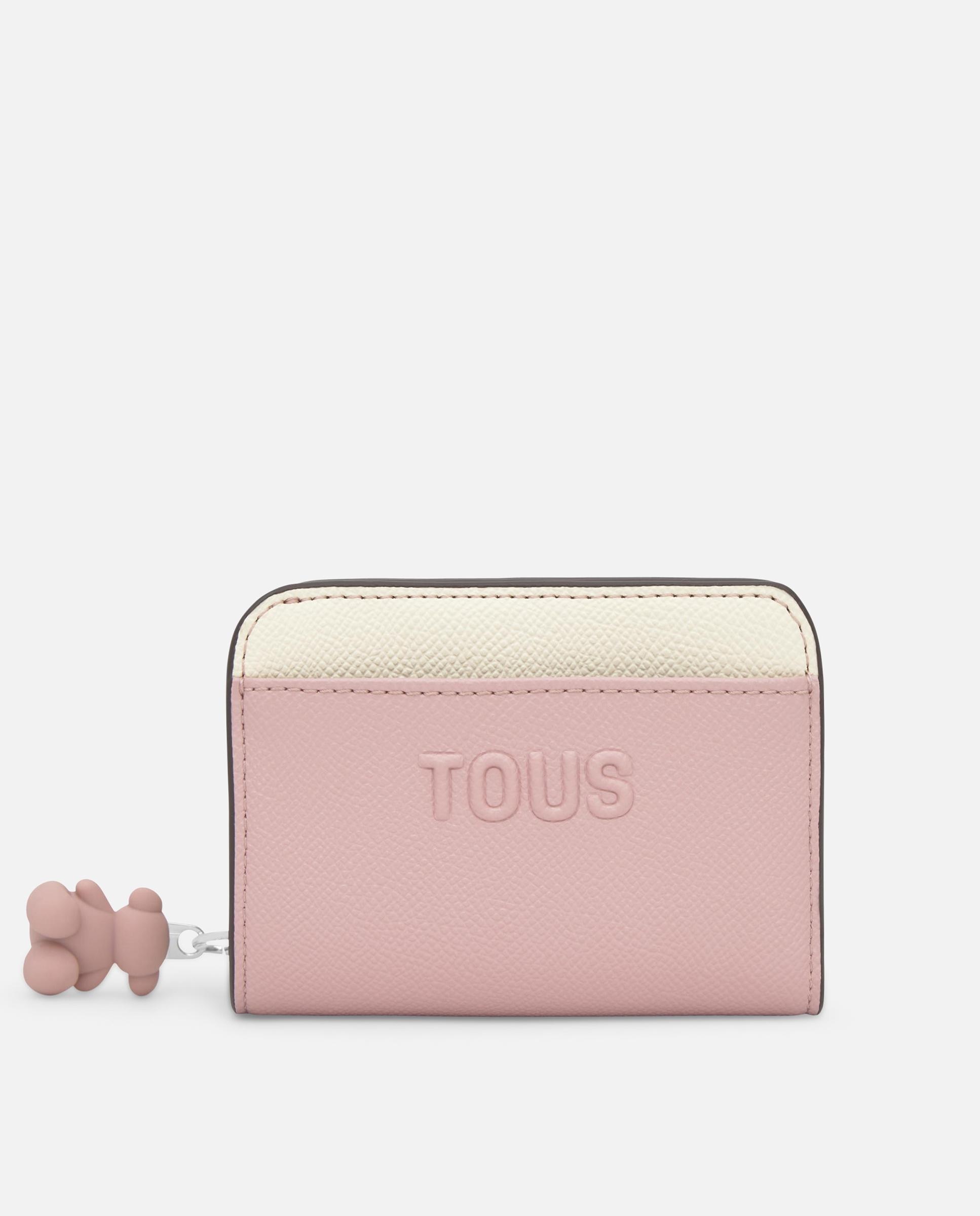 Billetera mediana doble Audree Saffiano - Tous - Rosa pastel Rosa pastel-1