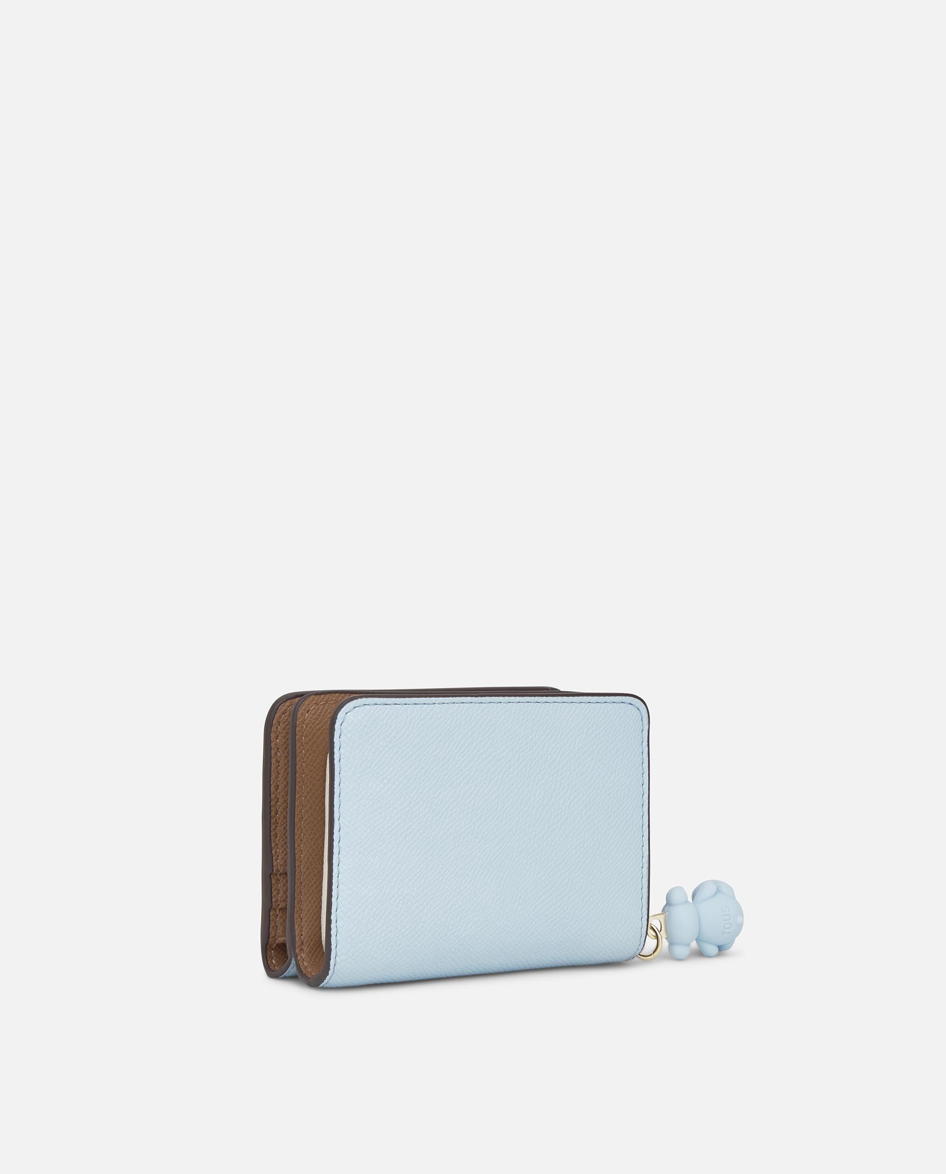 Billetera mediana doble Audree Saffiano - Tous - Azul celeste Azul celeste-3