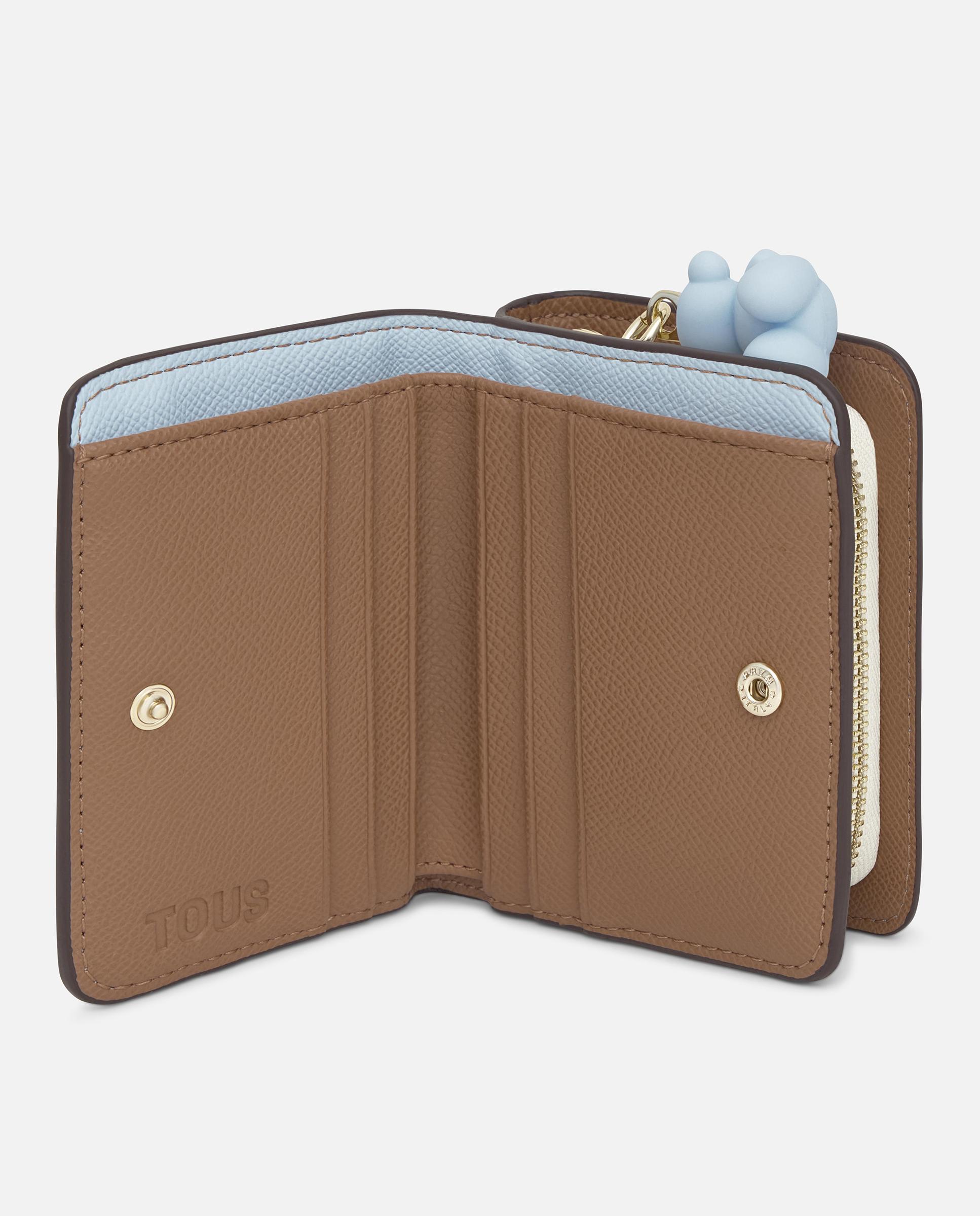 Billetera mediana doble Audree Saffiano - Tous - Azul celeste Azul celeste-4