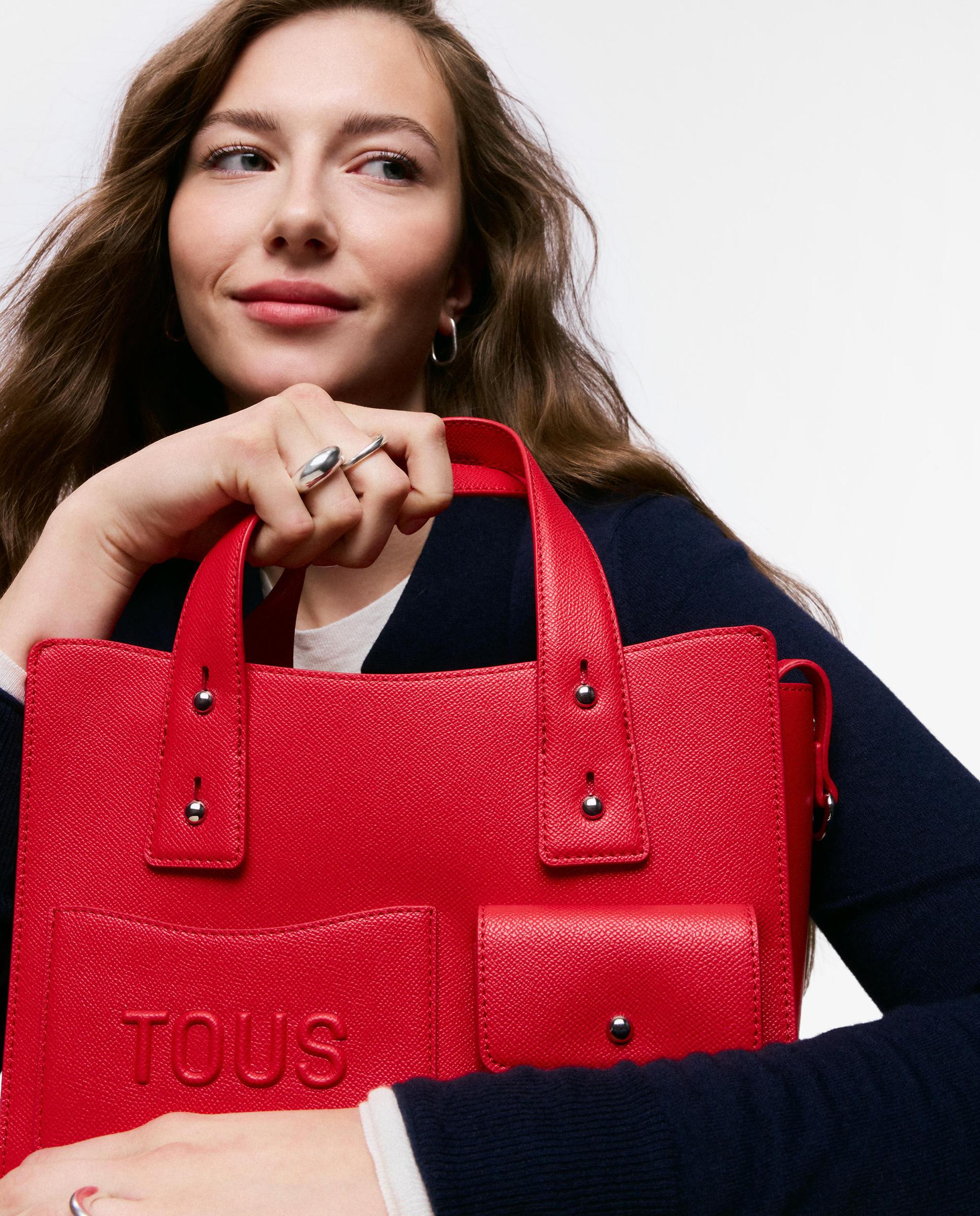 Bolso de mano de mujer city mediano tous back to basics - Rojo Rojo-2