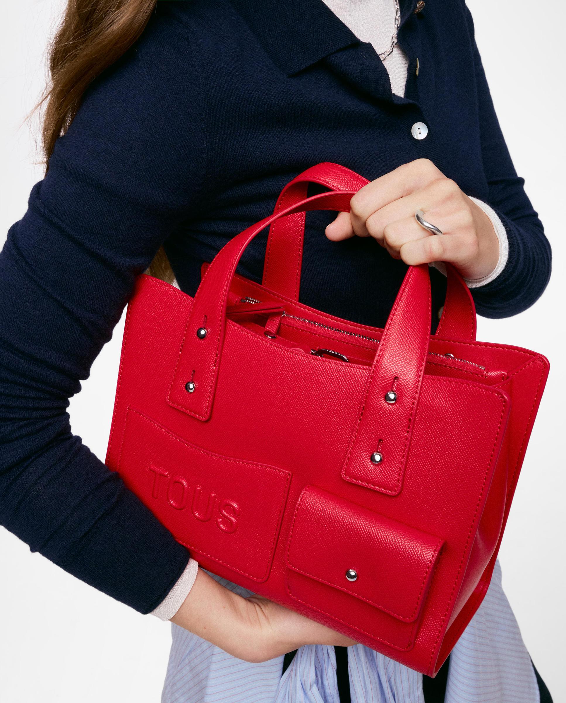 Bolso de mano de mujer city mediano tous back to basics - Rojo Rojo-3