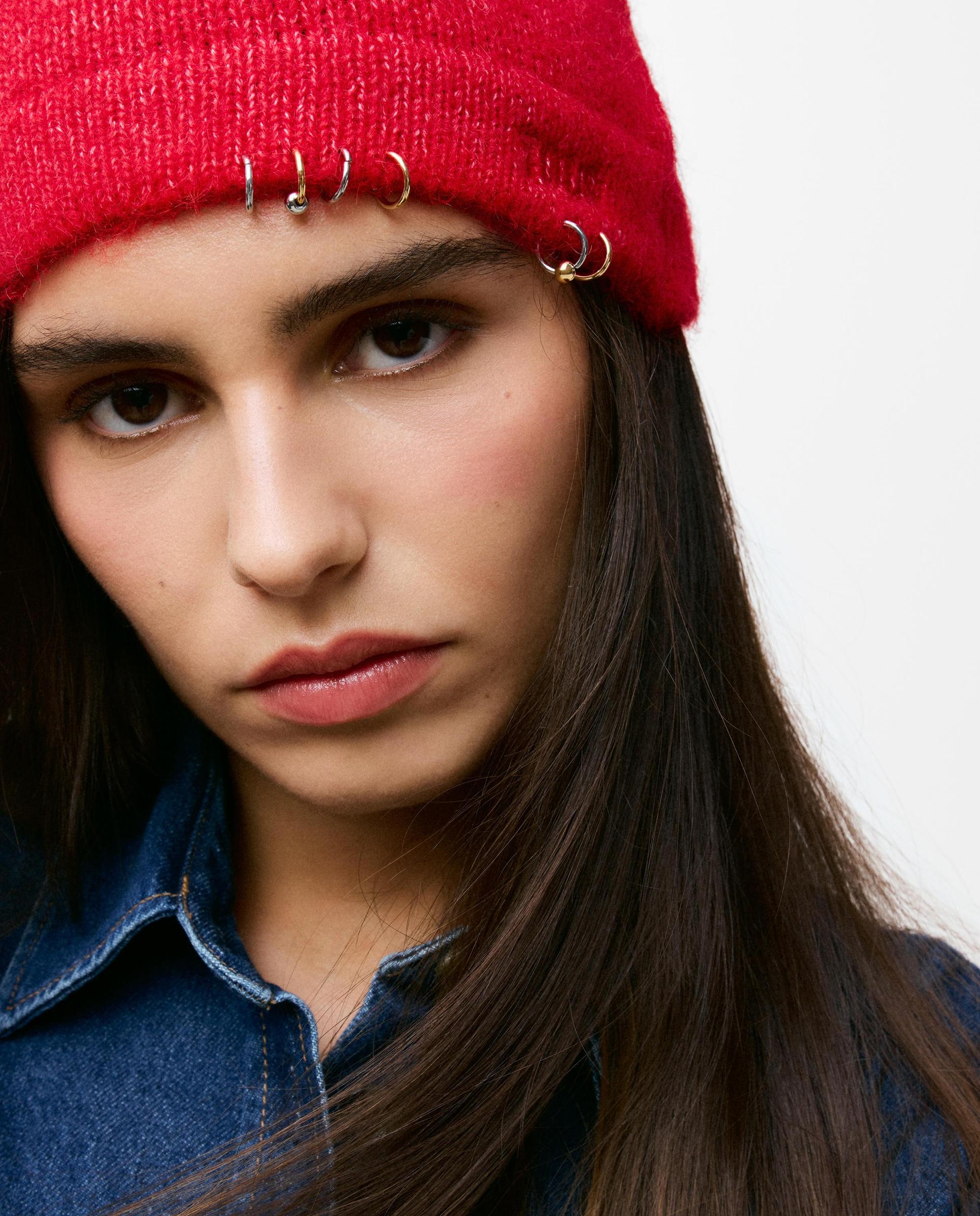 Gorro de mujer de punto tous earrings - Rojo Rojo-2