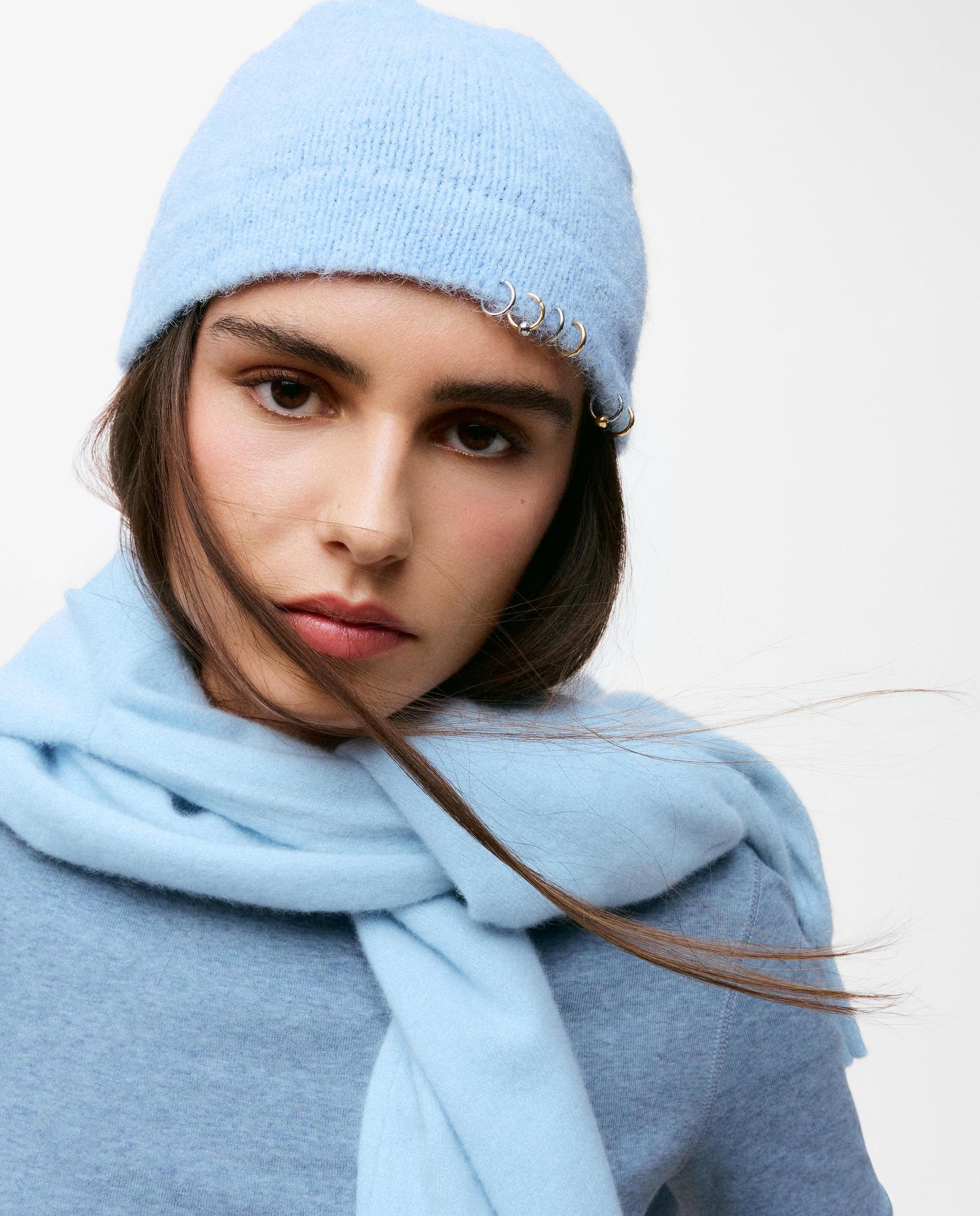 Gorro de mujer de punto tous earrings - Azul claro Azul claro-2