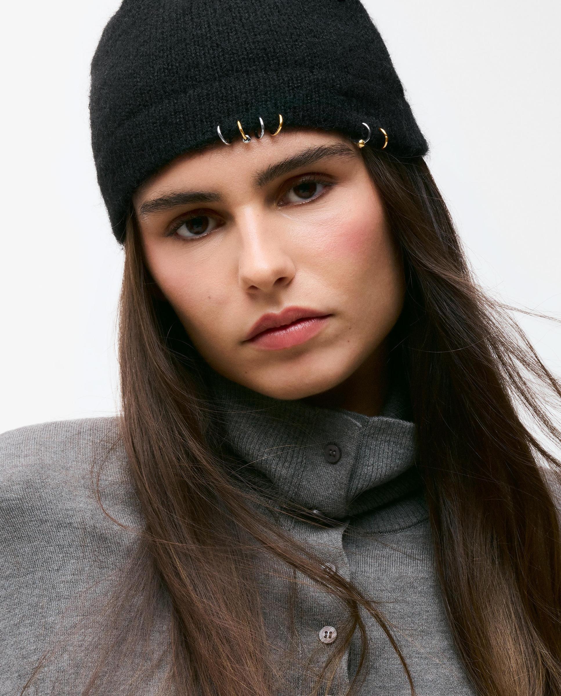 Gorro de mujer de punto tous earrings - Negro Negro-2