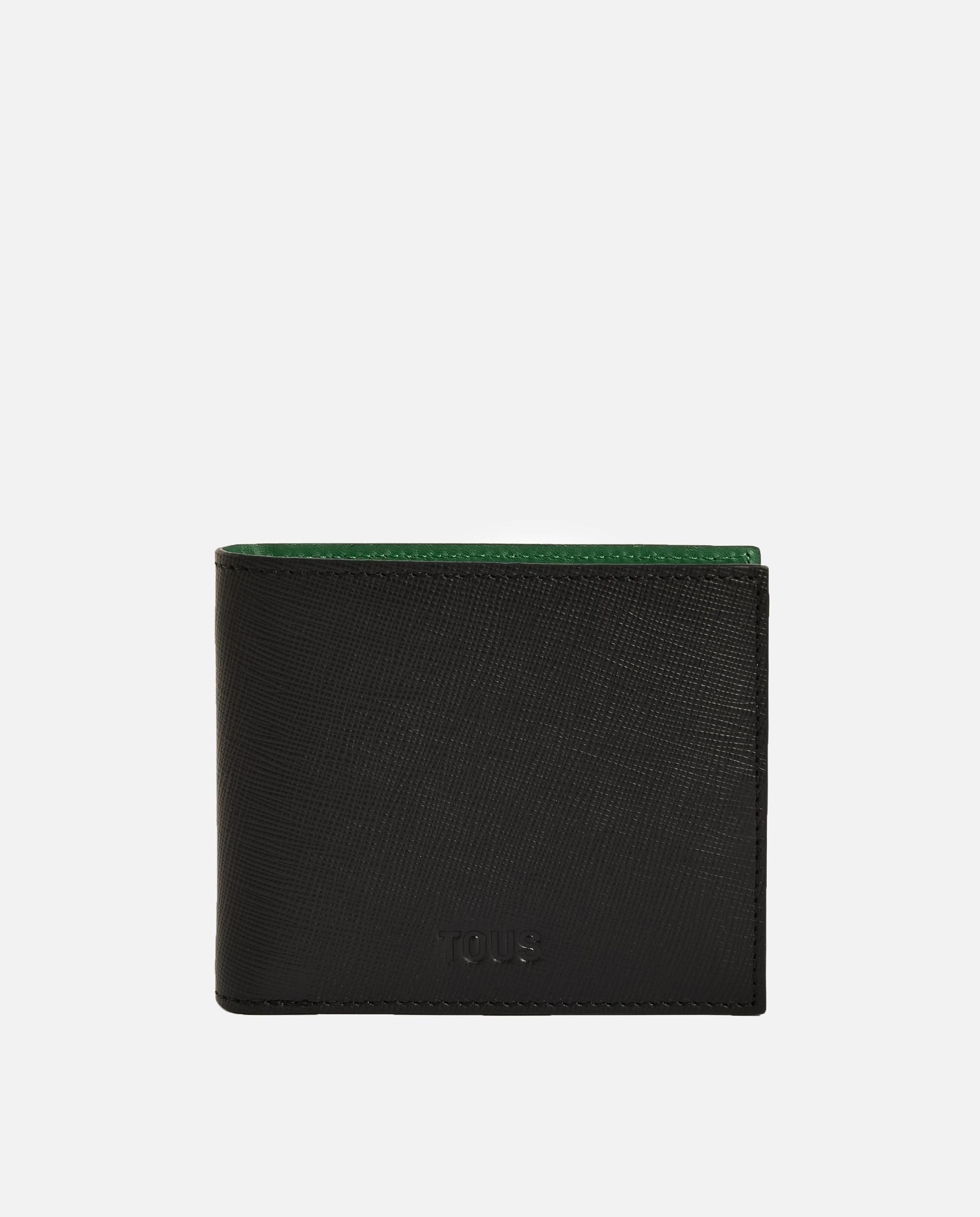 Billetera mediana de hombre de piel tous man - Negro / Verde Negro / Verde-1