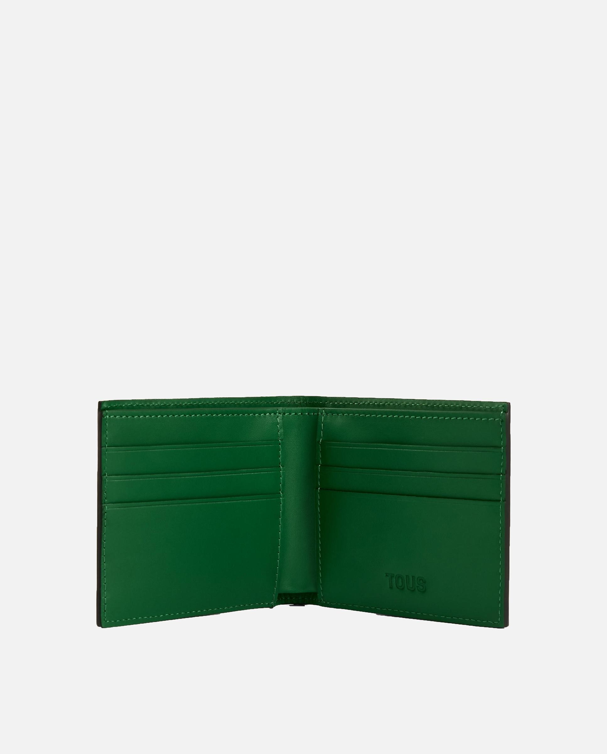 Billetera mediana de hombre de piel tous man - Negro / Verde Negro / Verde-2