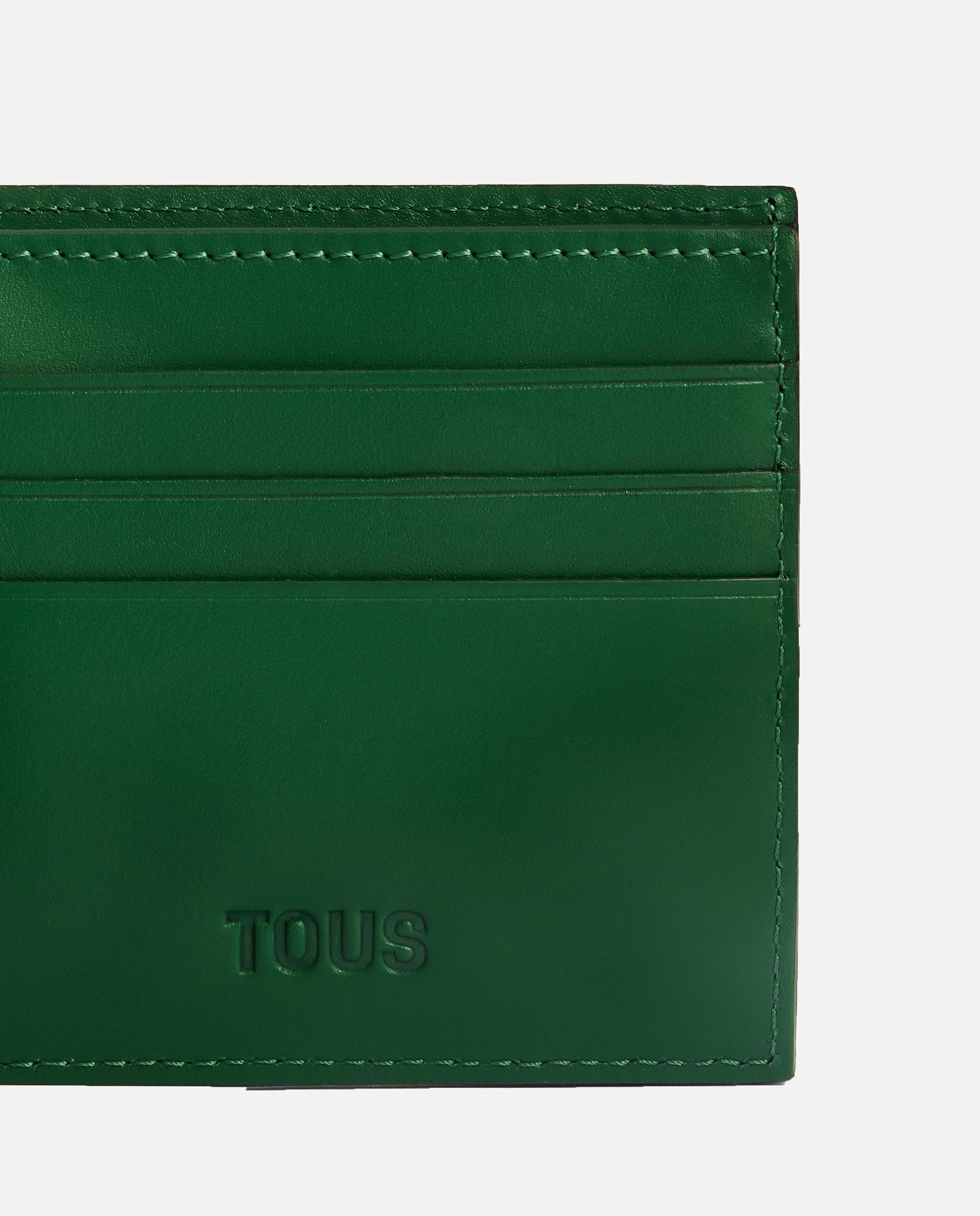 Billetera mediana de hombre de piel tous man - Negro / Verde Negro / Verde-4