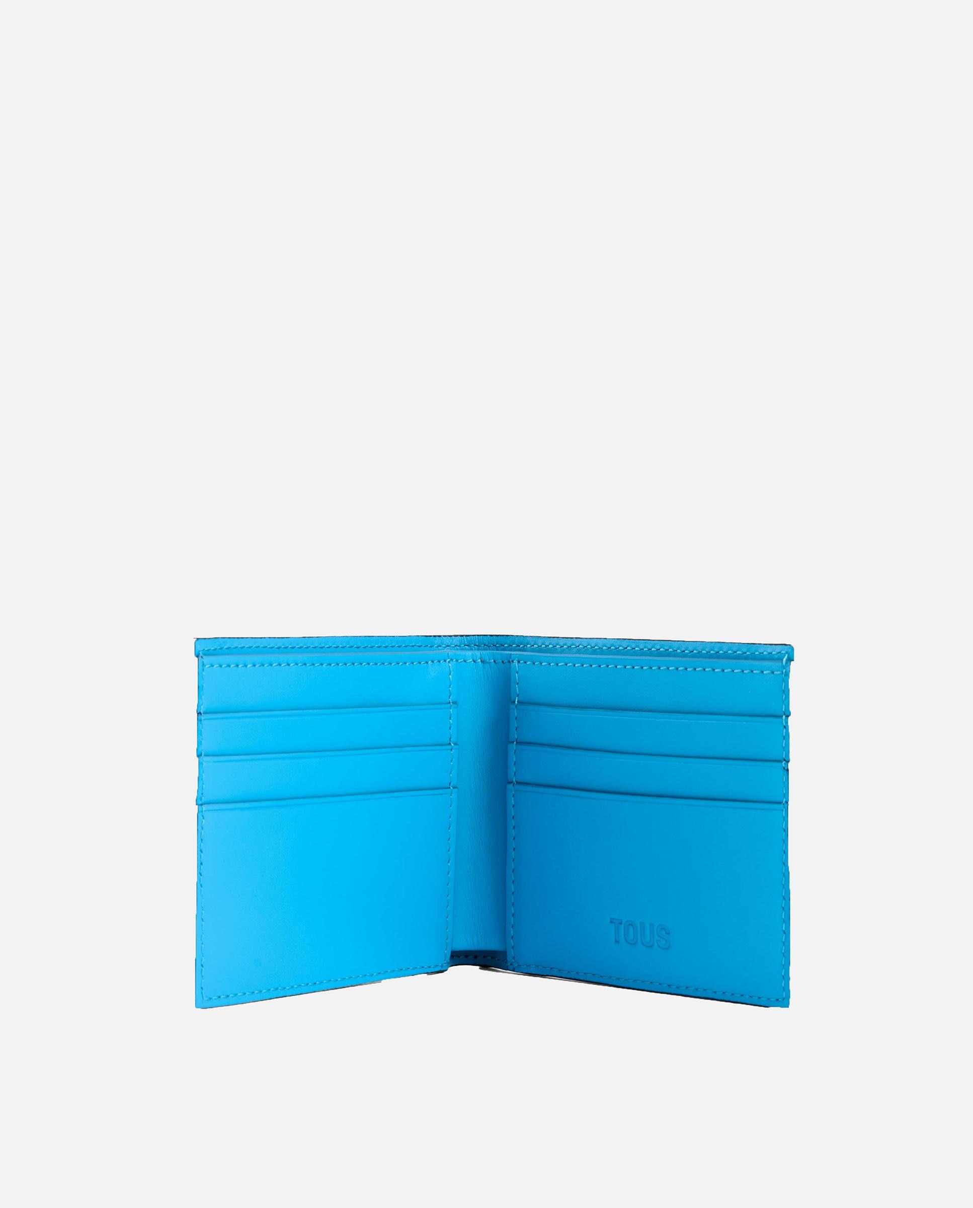 Billetera mediana de hombre de piel tous man - Negro / Azul Negro / Azul-2