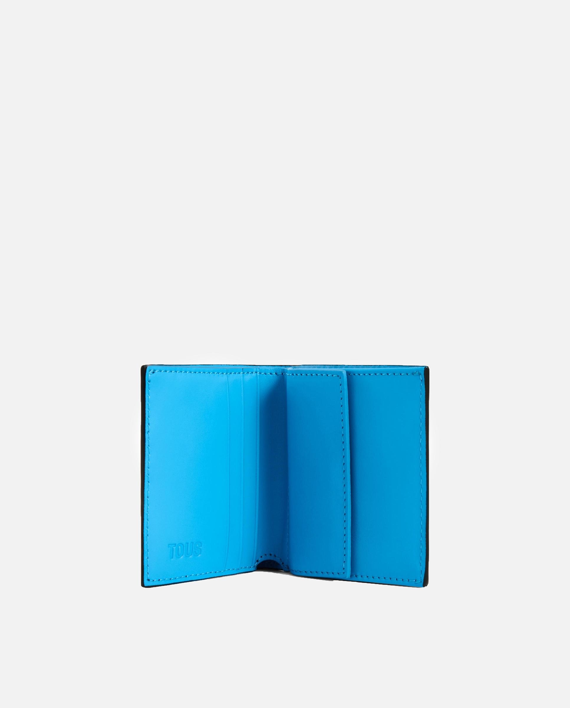 Cartera de hombre con billetera y monedero de piel tous man - Negro / Azul Negro / Azul-2