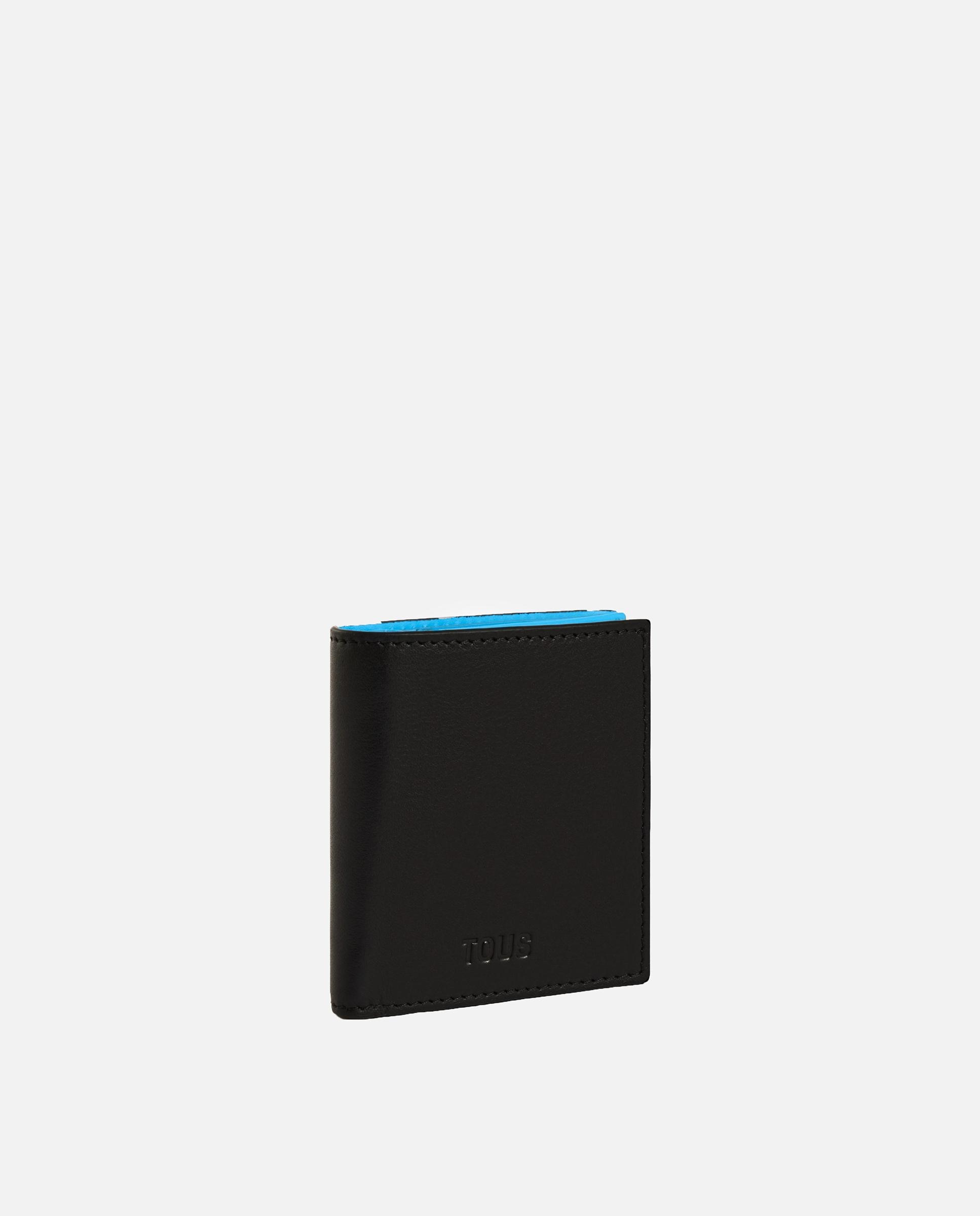 Cartera de hombre con billetera y monedero de piel tous man - Negro / Azul Negro / Azul-5