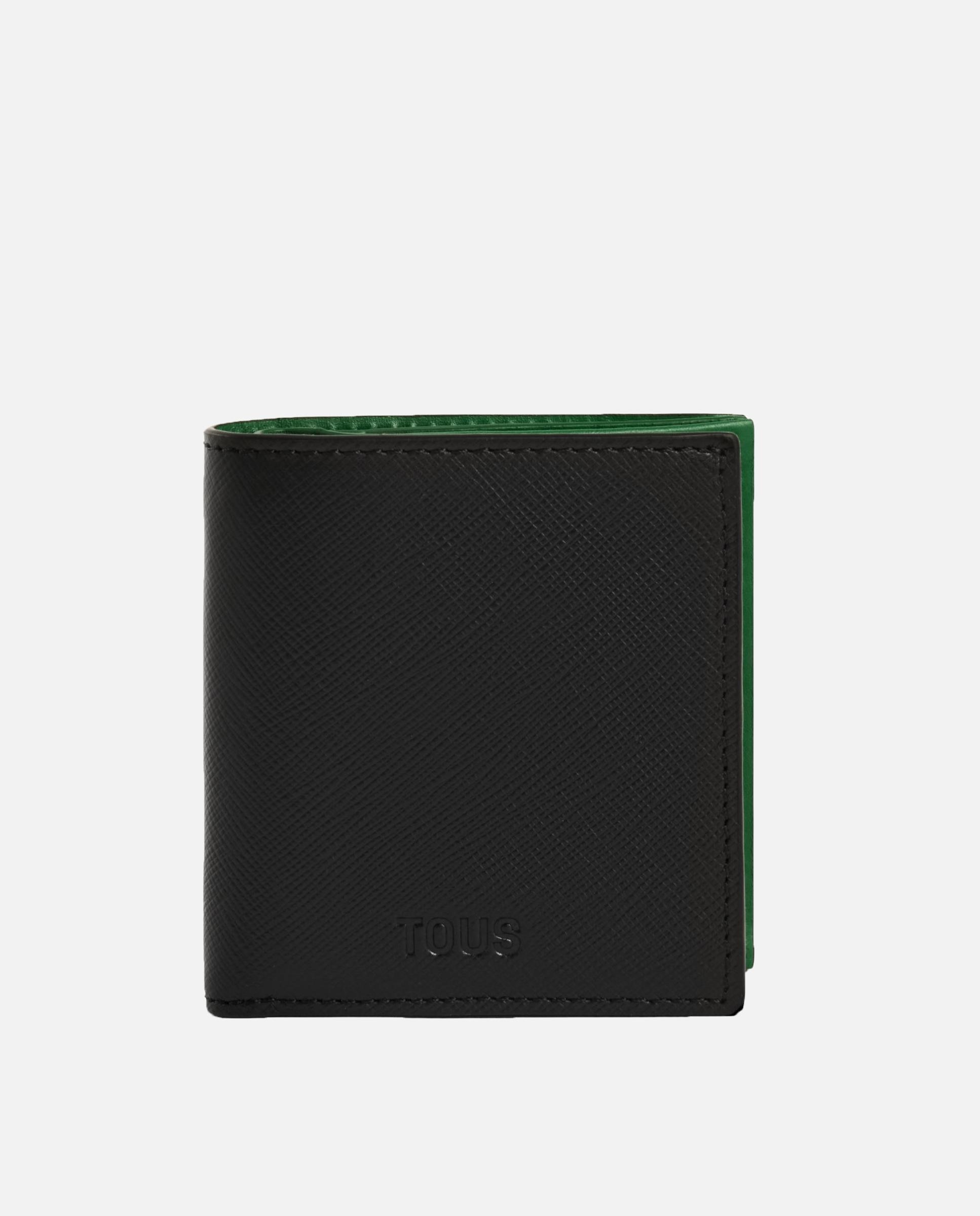 Imagen 0 de Cartera de hombre con billetera y monedero de piel tous man Negro / Verde