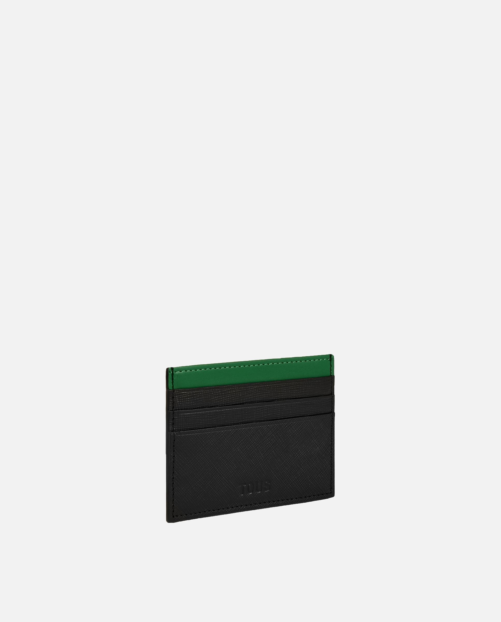 Tarjetero de hombre de piel tous man - Negro / Verde Negro / Verde-2