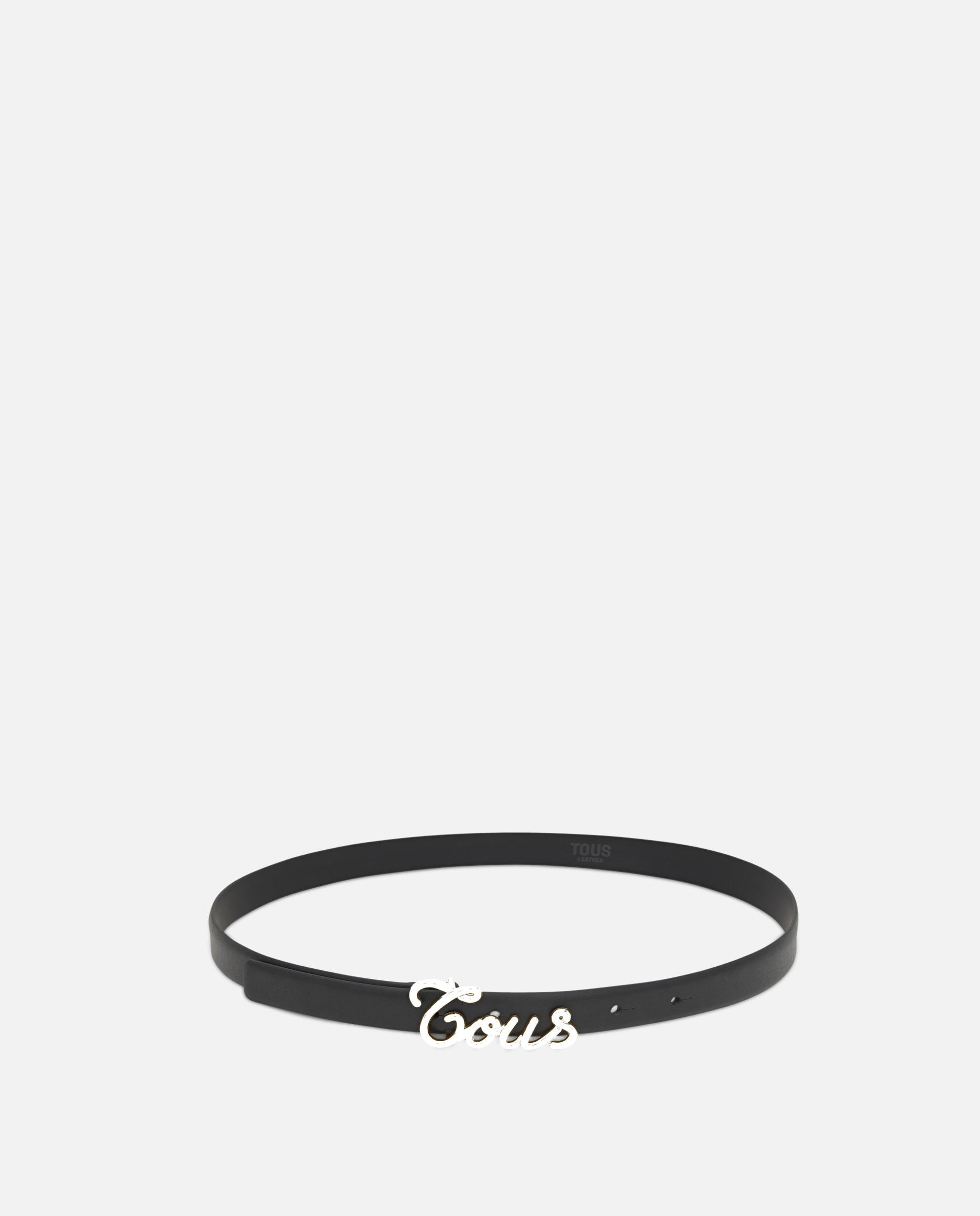 Imagen 1 de Cinturón de mujer de piel  90 cm tous monogram Negro