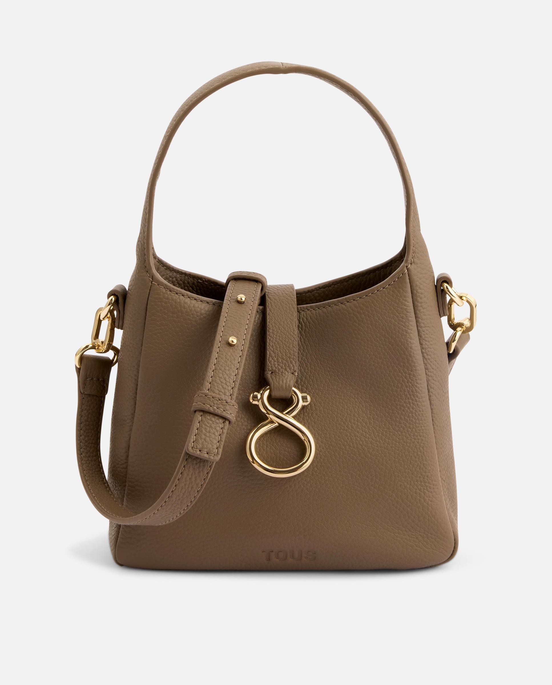 Imagen 0 de Bolso pequeño de mujer tipo saca de piel tous infinity Topo