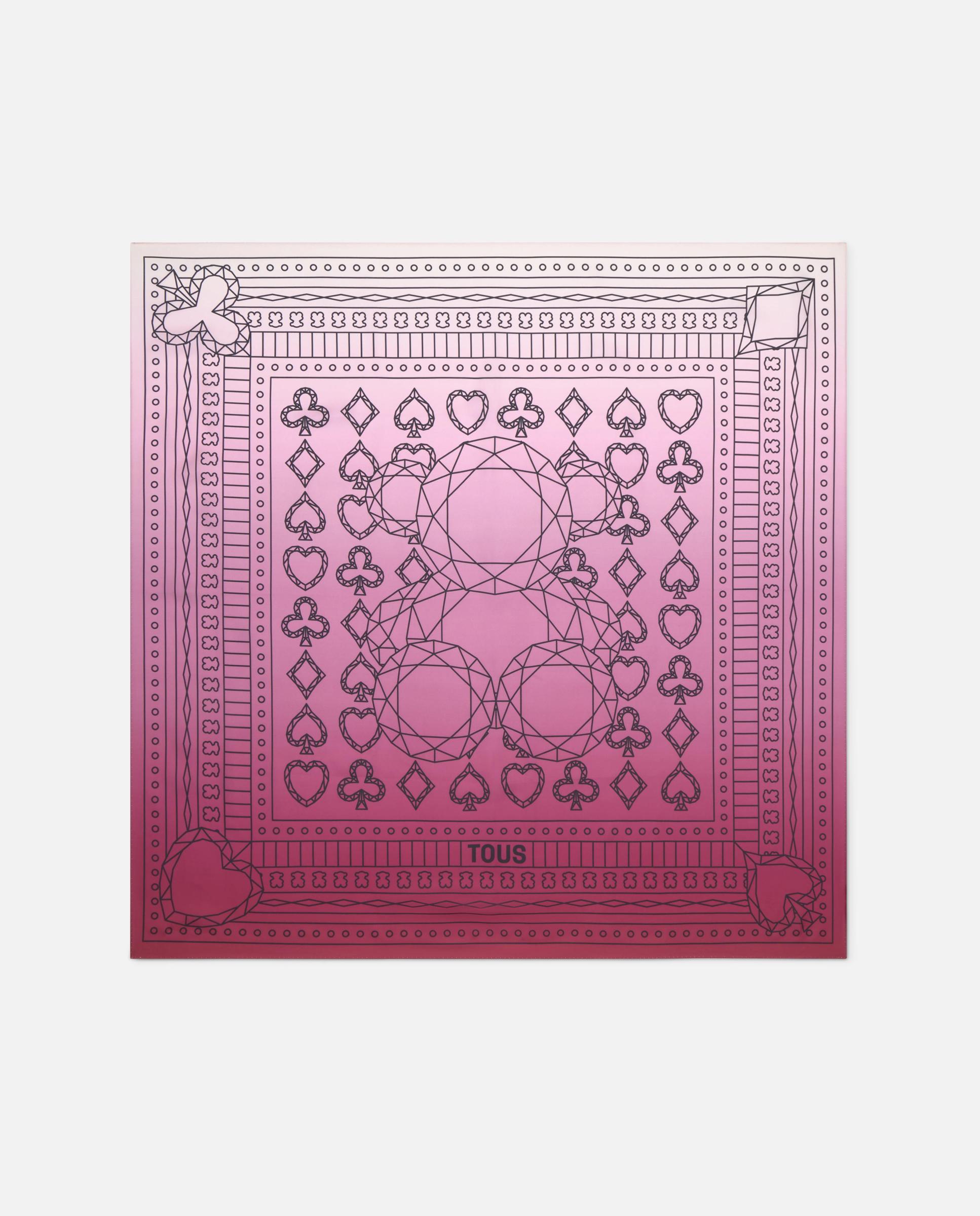 Pañuelo de mujer de seda cuadrado tous all in - Rosa Rosa-1