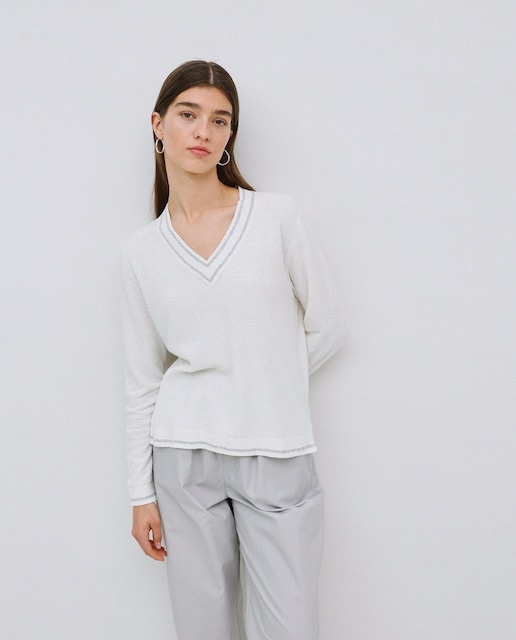 Imagen 0 de Jersey de mujer con cuello polo y detalles a contraste
